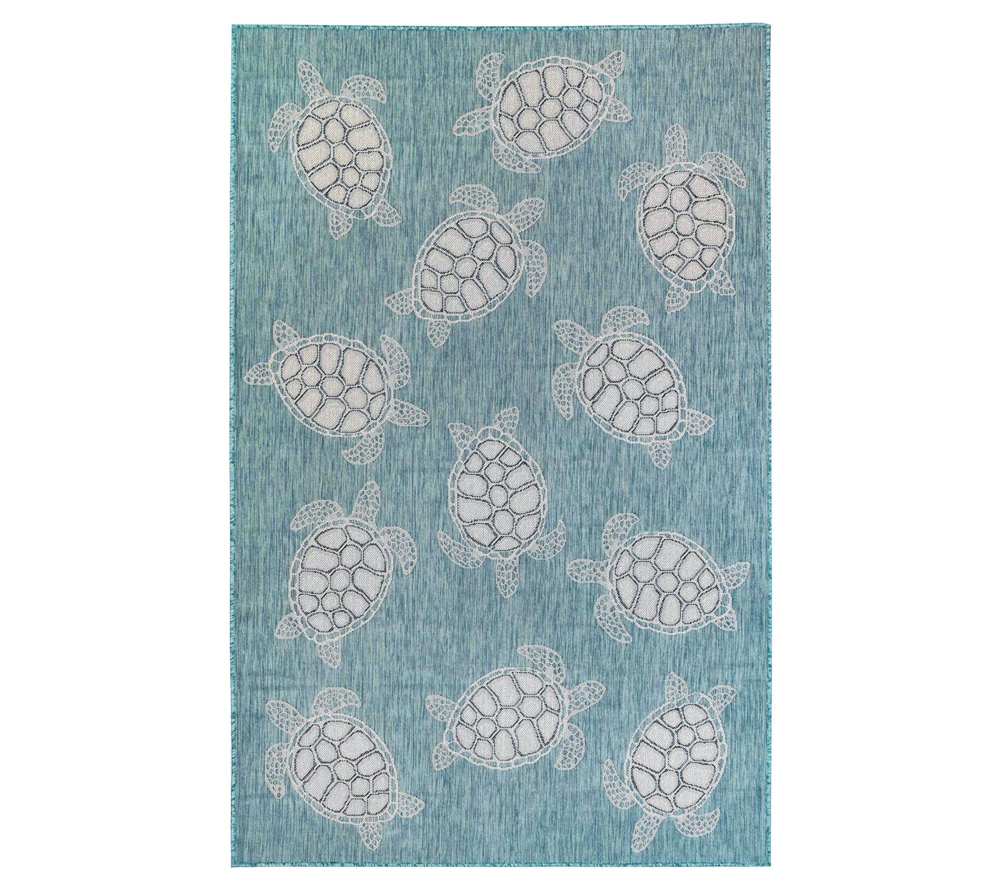 Liora Manne 8'x10' Carmel Seaturtles Indoor/Outdoor Rug Aqua
