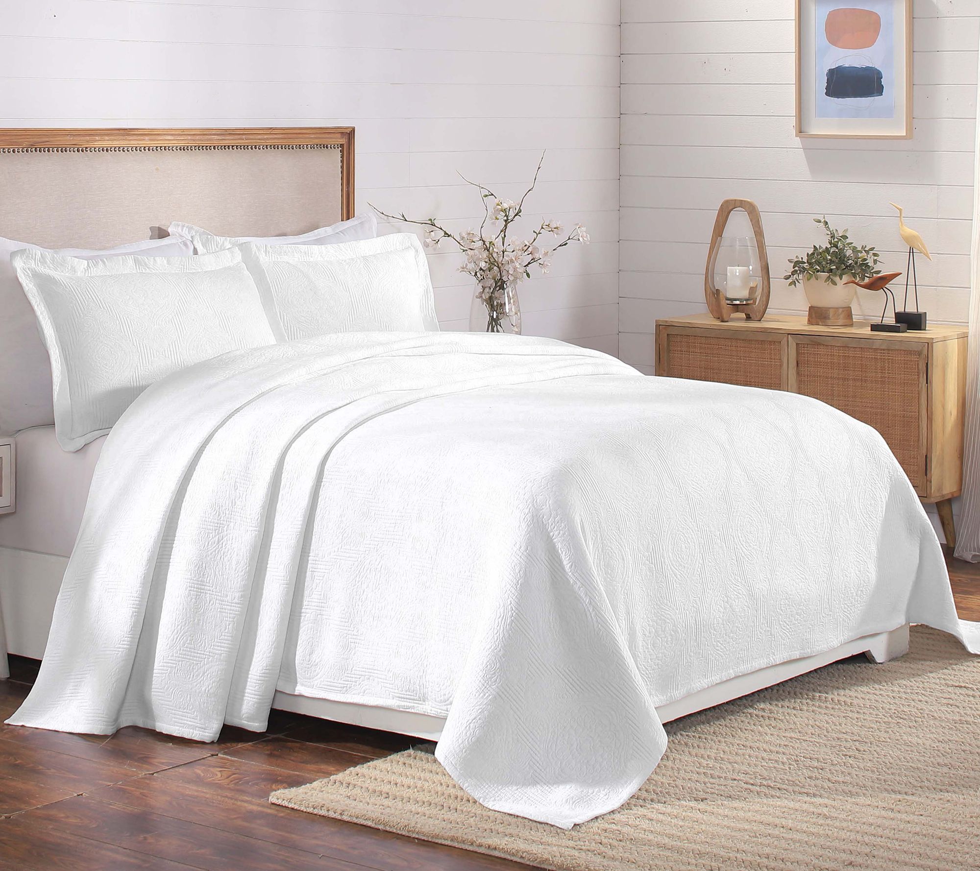 Superior Victory Cotton Matelasse Weave Bedspread Set- King