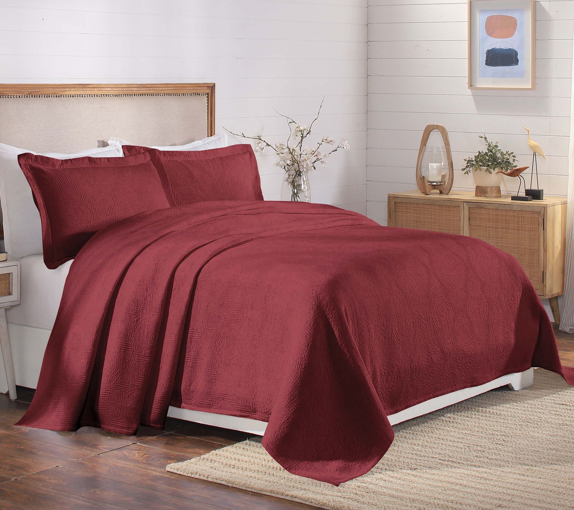 Superior Victory Cotton Matelasse Weave Bedspread Set- King