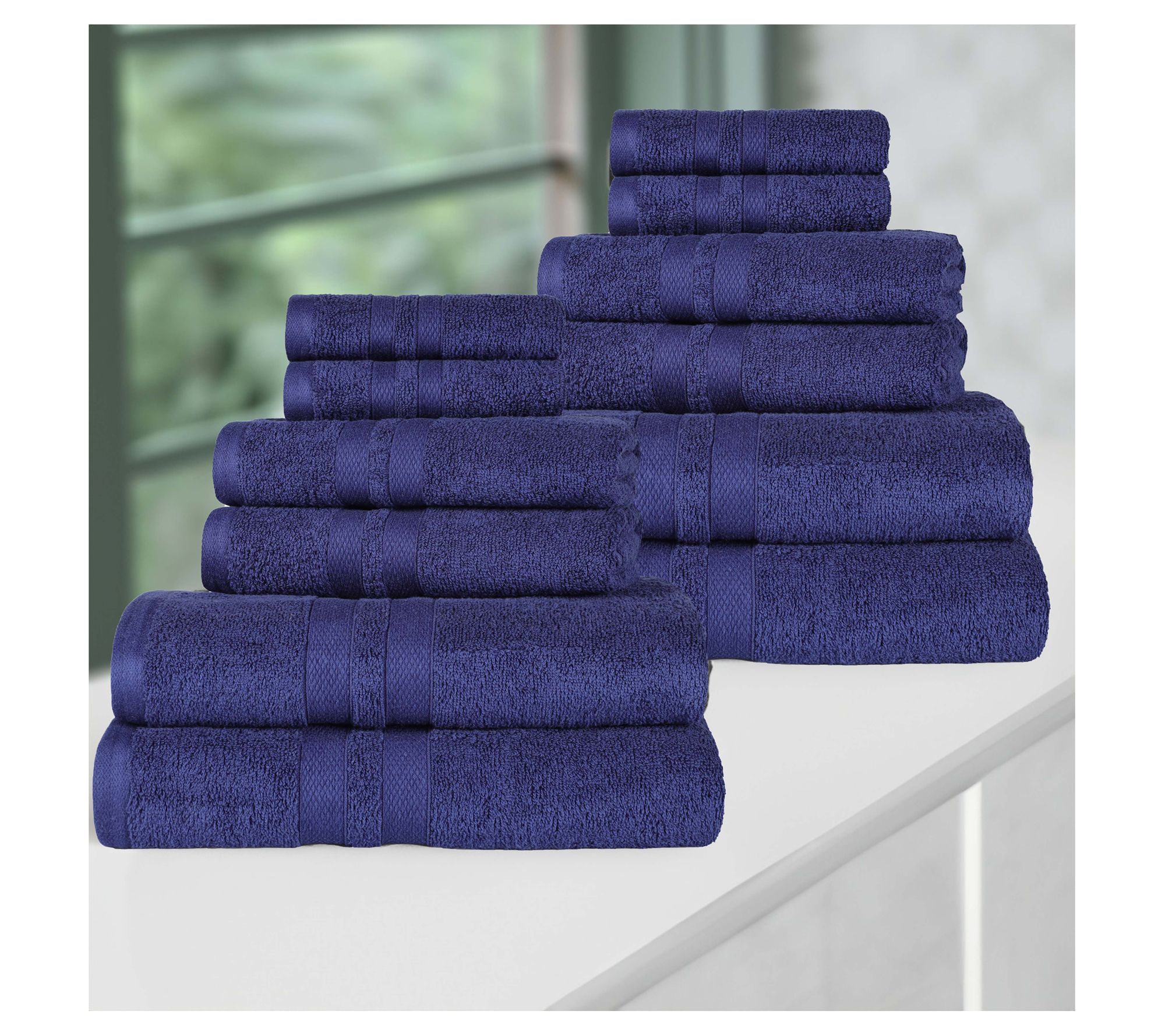 Superior Ultra-Soft Cotton Solid Quick-Drying 12-PC Towel Set