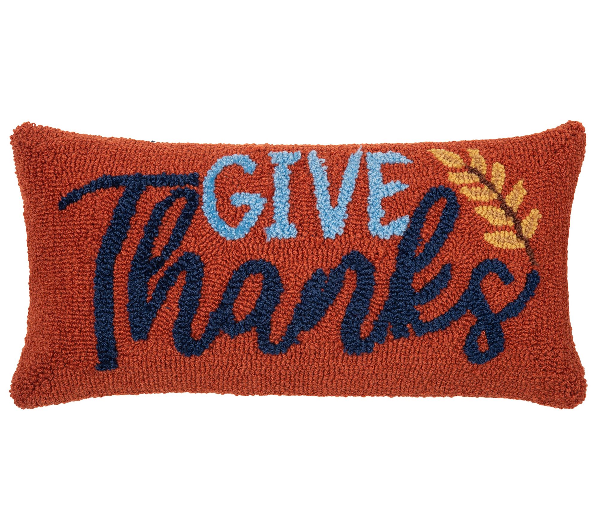 Give Thanks Hooked Pillow by Valerie