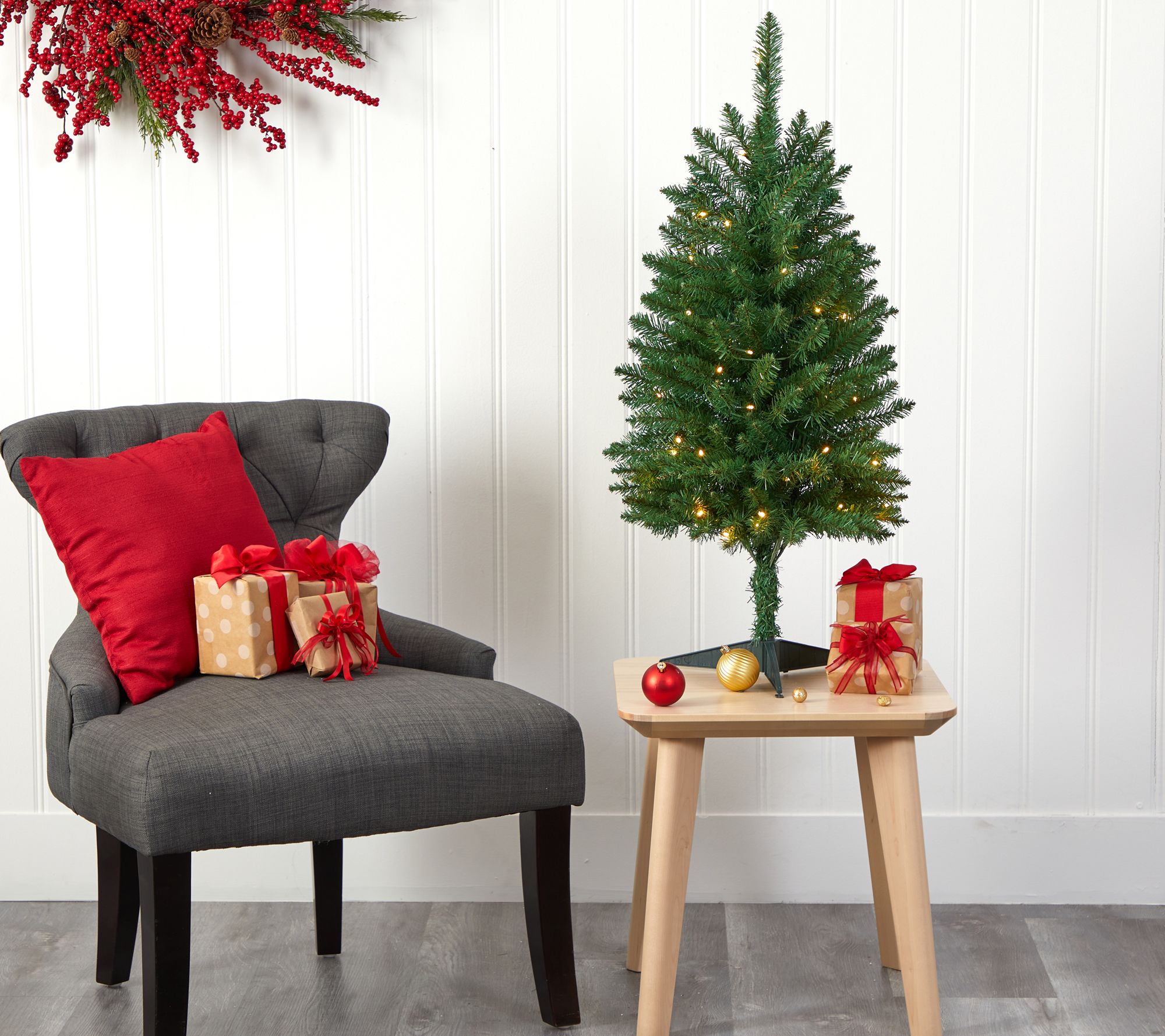 Nearly Natural 3-ft Slim Green Mountain Christmas Tree