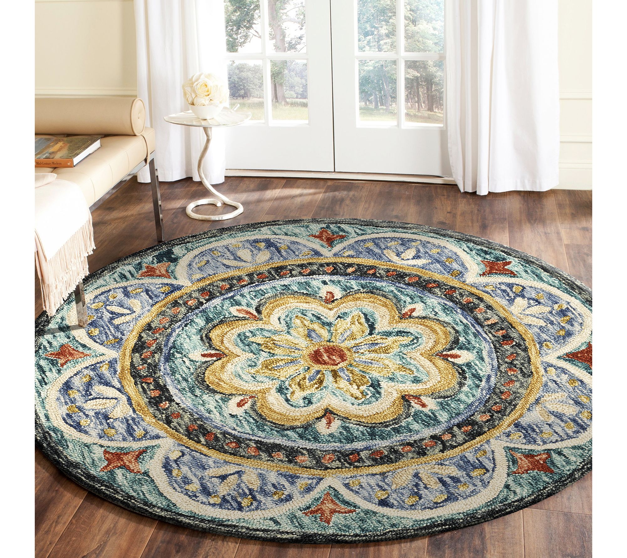 Ox Bay Vintage Floral Medallion Wool Indoor 6'Round Rug