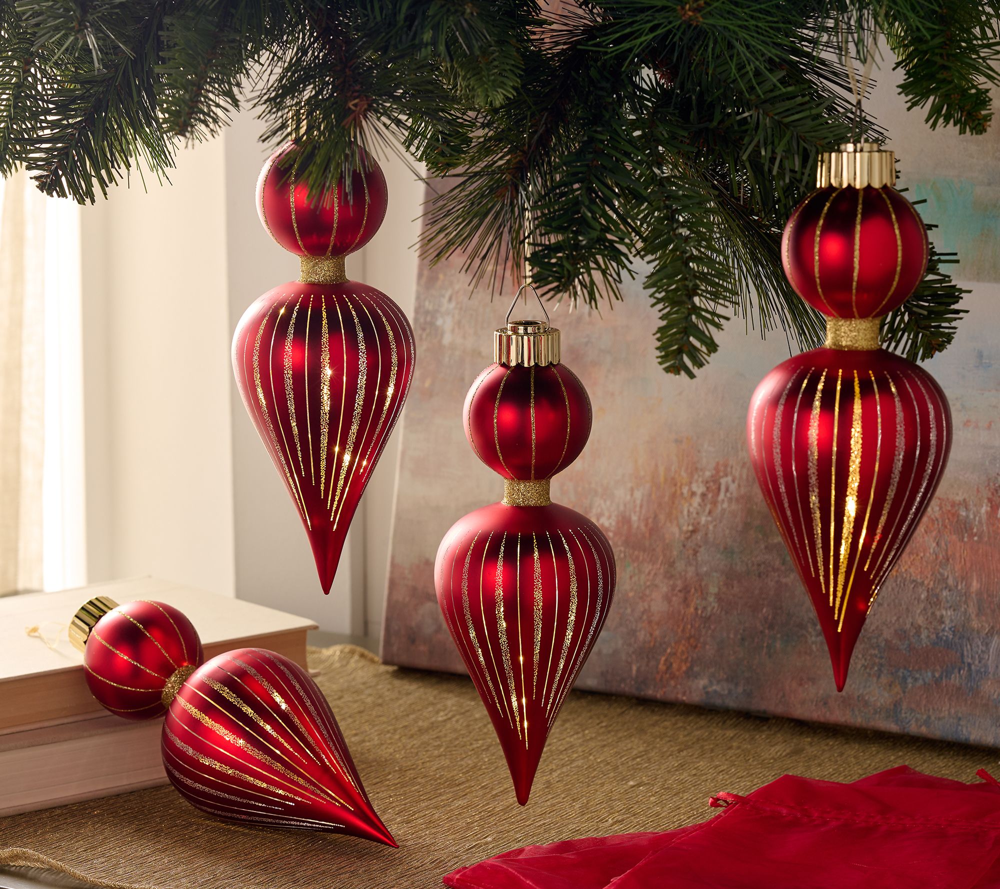  Set of (4) 9.5" Starry Night Ornaments w/Bags by Valerie