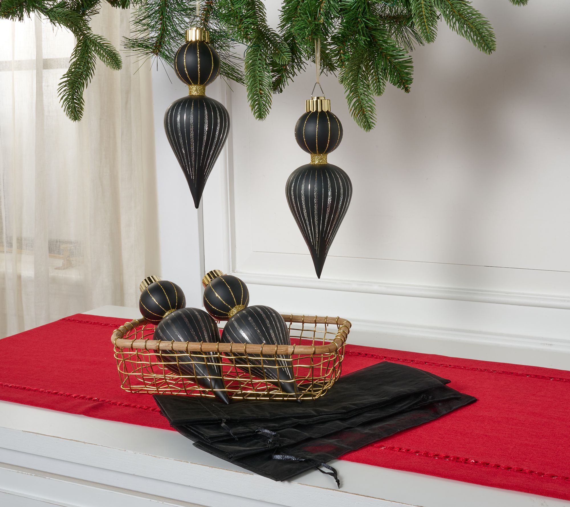 ShWk 8/11 Set of (4) 9.5" Starry Night Ornaments by Valerie