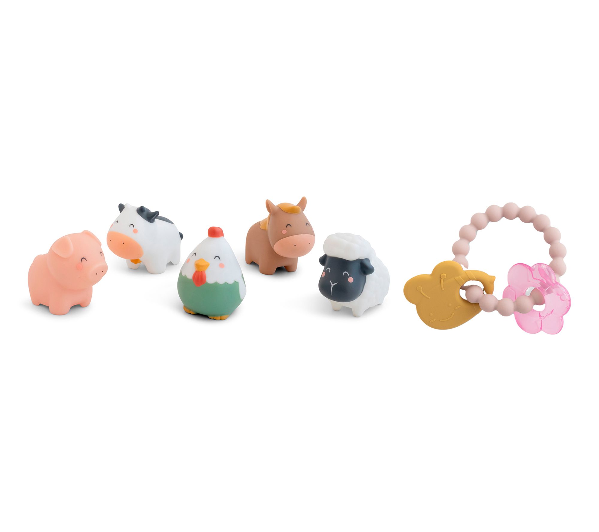 Saro "Funny Farm" Bath Toys + Water & SiliconeTeethers