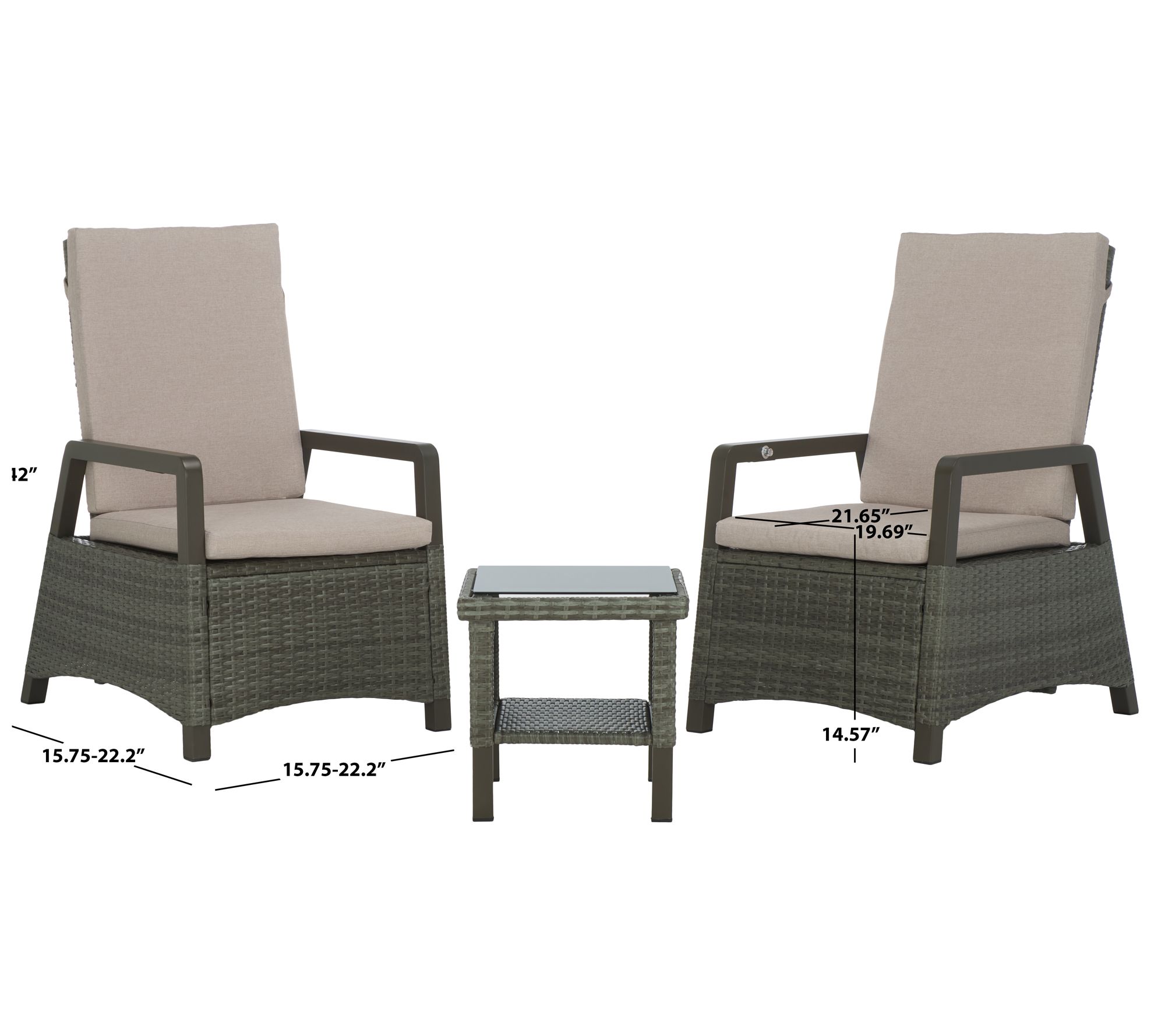 Safavieh Herman Recliner 3 Pc Set