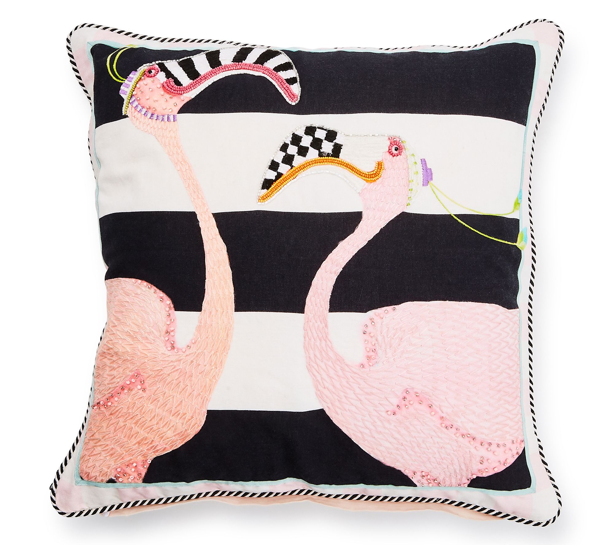 MacKenzie-Childs Flamingo Throw Pillow