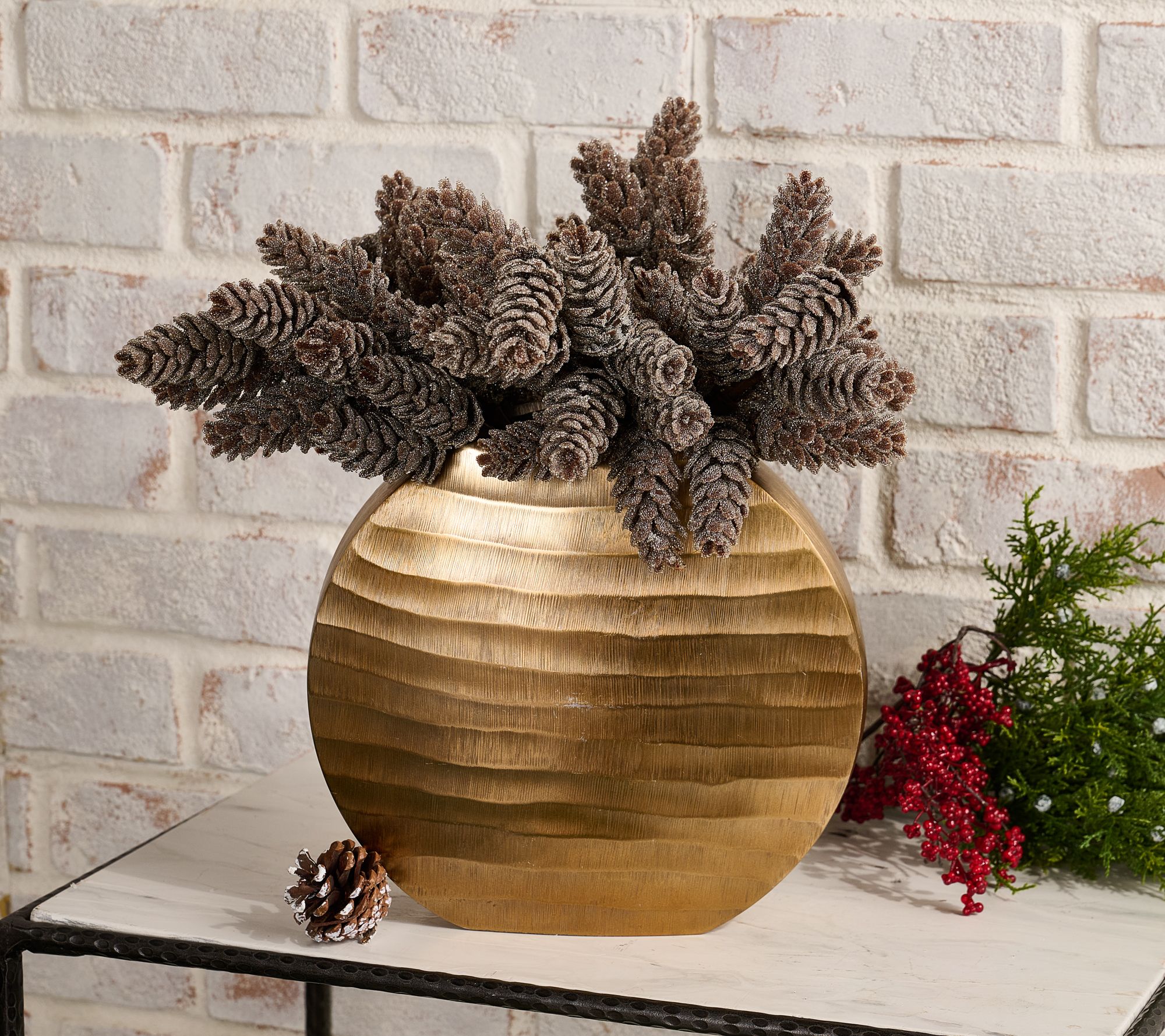 Simply Stunning Sugared Pinecone Cluster by Janine Graff