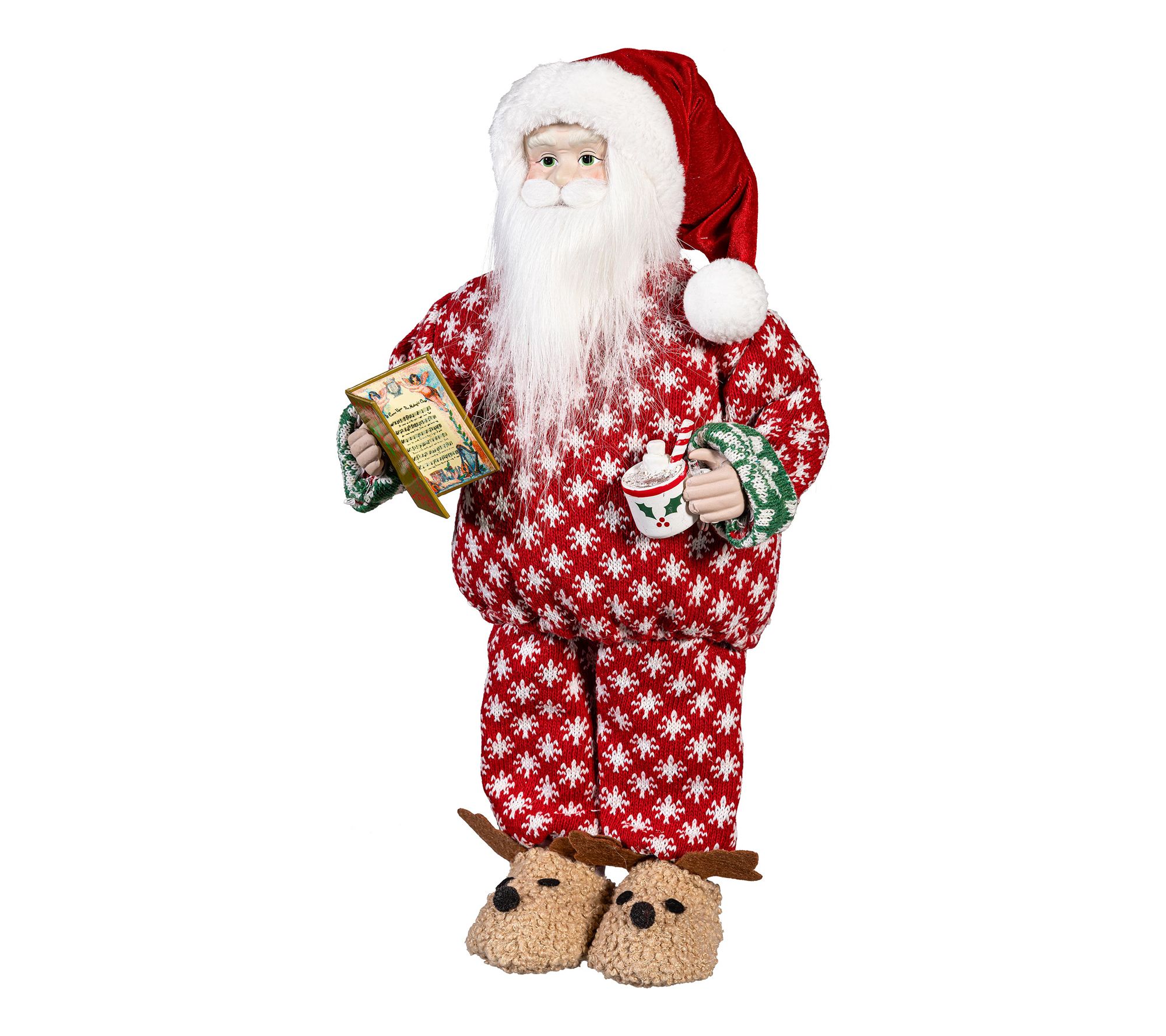 Evergreen 19"H Paper & Plastic Santa in PajamasTable Decor