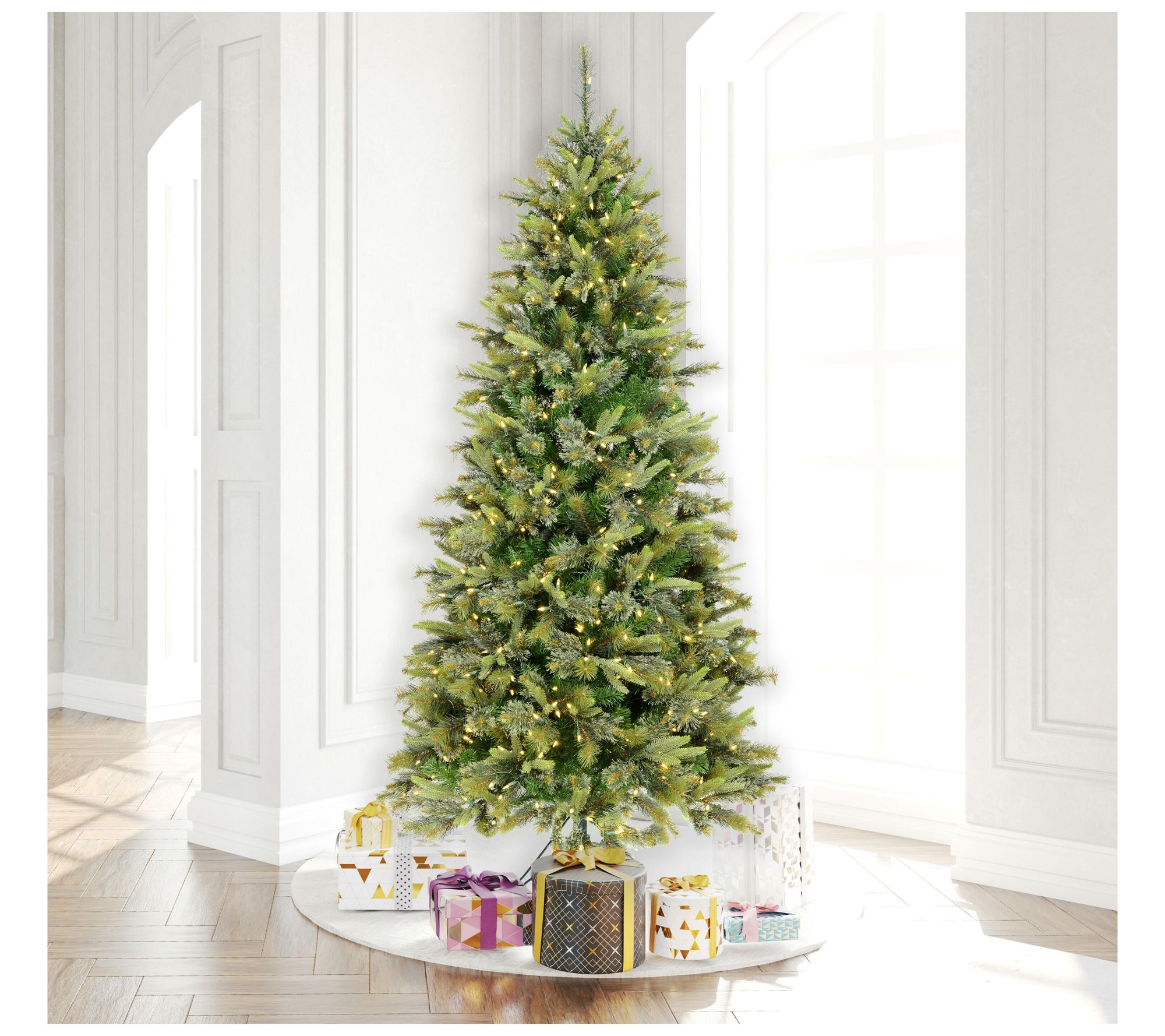 Vickerman 8.5' Cashmere Slim Artificial Pre-LitChristmas Tree