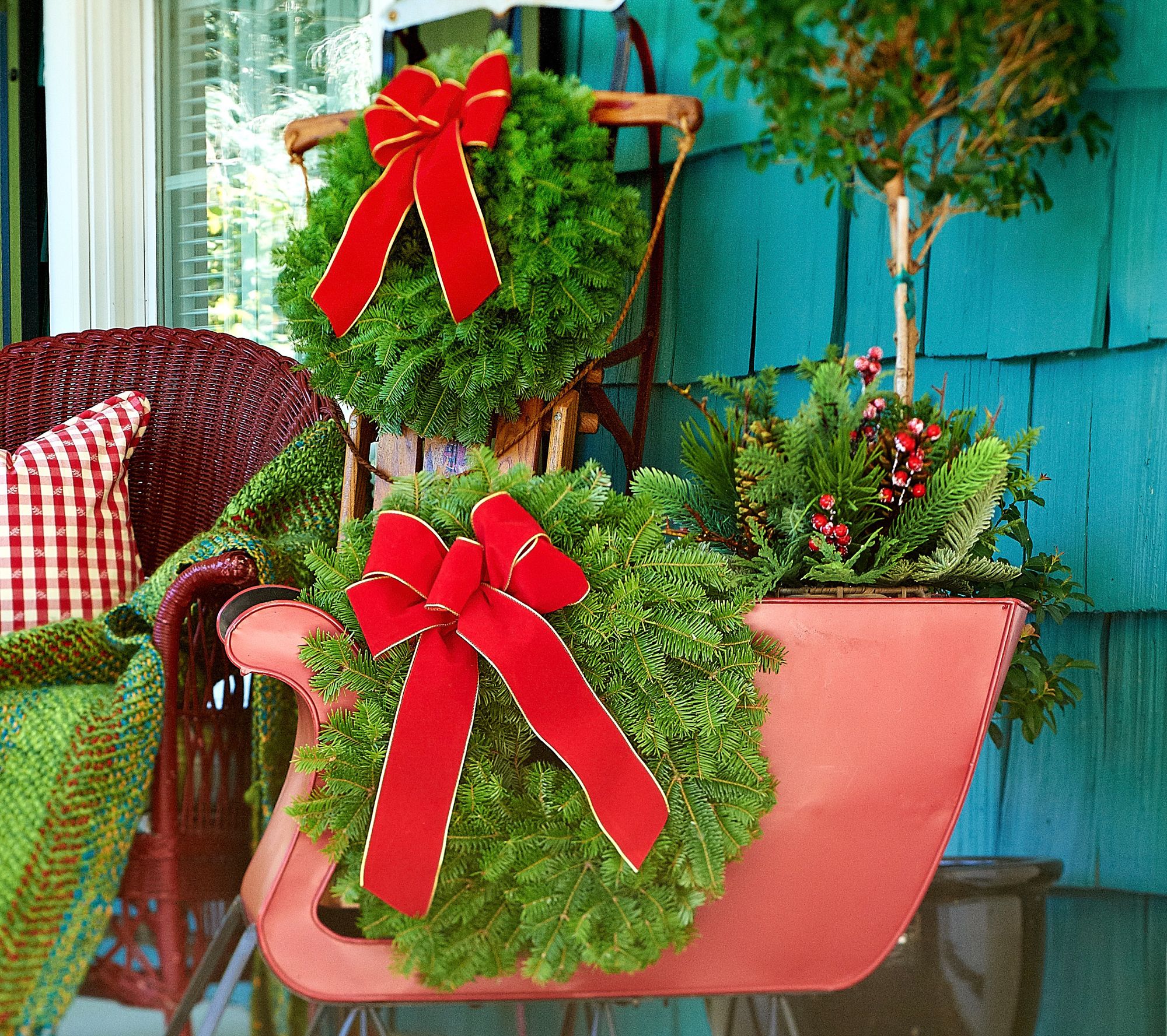 Del. Week 12/15 Set of 2 Fresh Balsam Mini Wreaths by Valerie