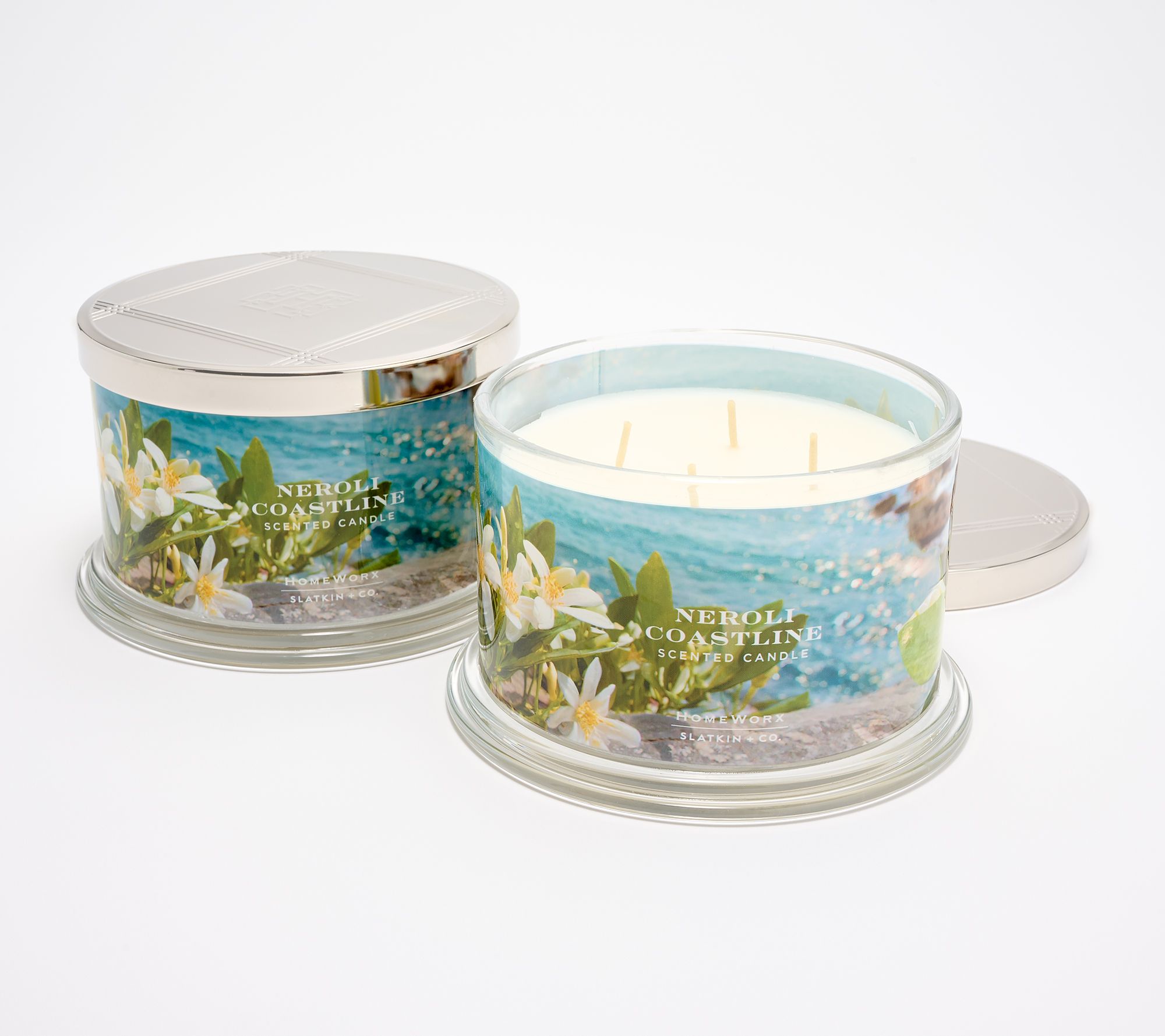 "As Is" HomeWorx by Slatkin + Co. S/2 18oz Neroli Coastline Candl