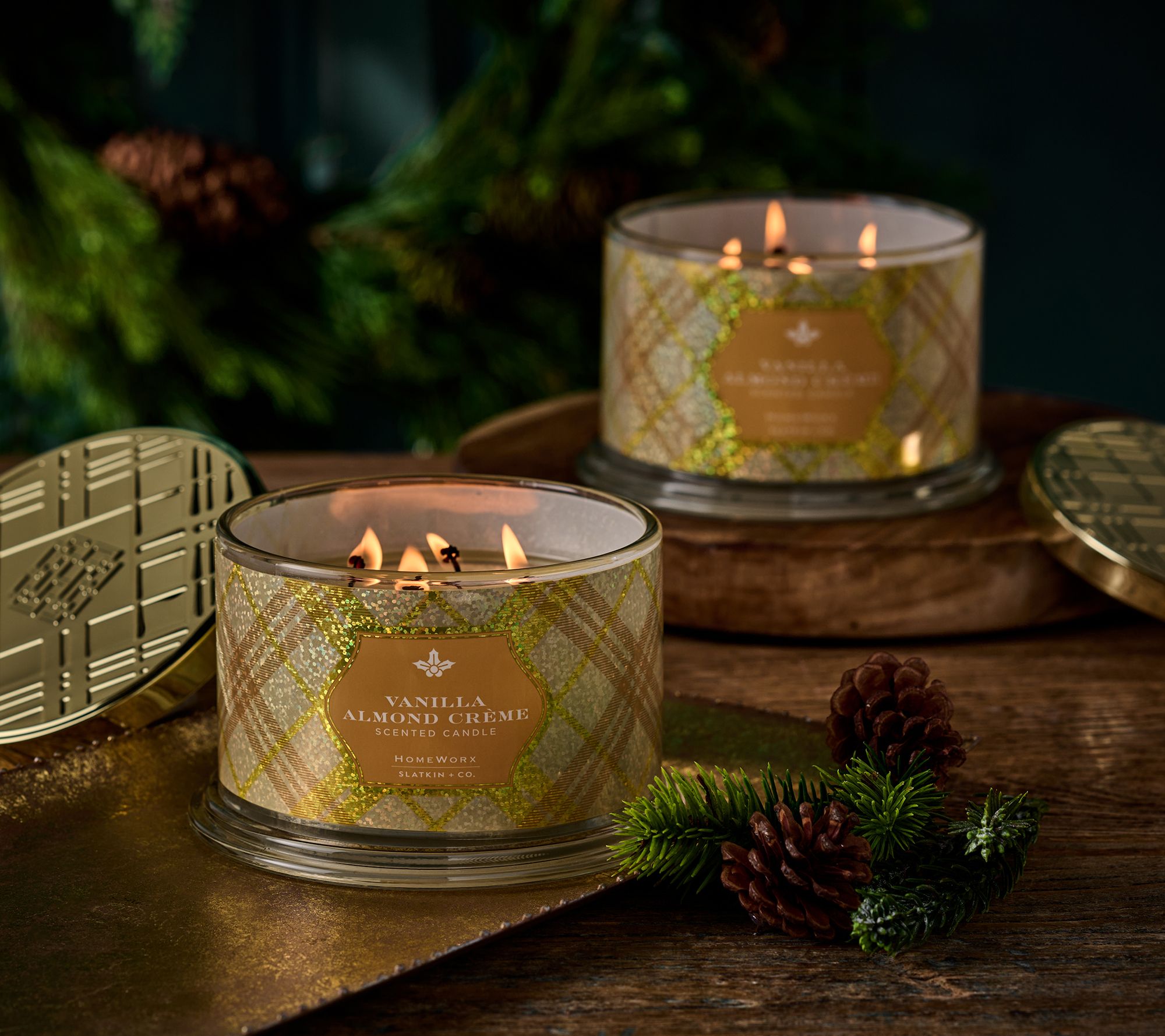 "As Is" HomeWorx by Slatkin + Co. S/2 18ozVanilla Almond Creme