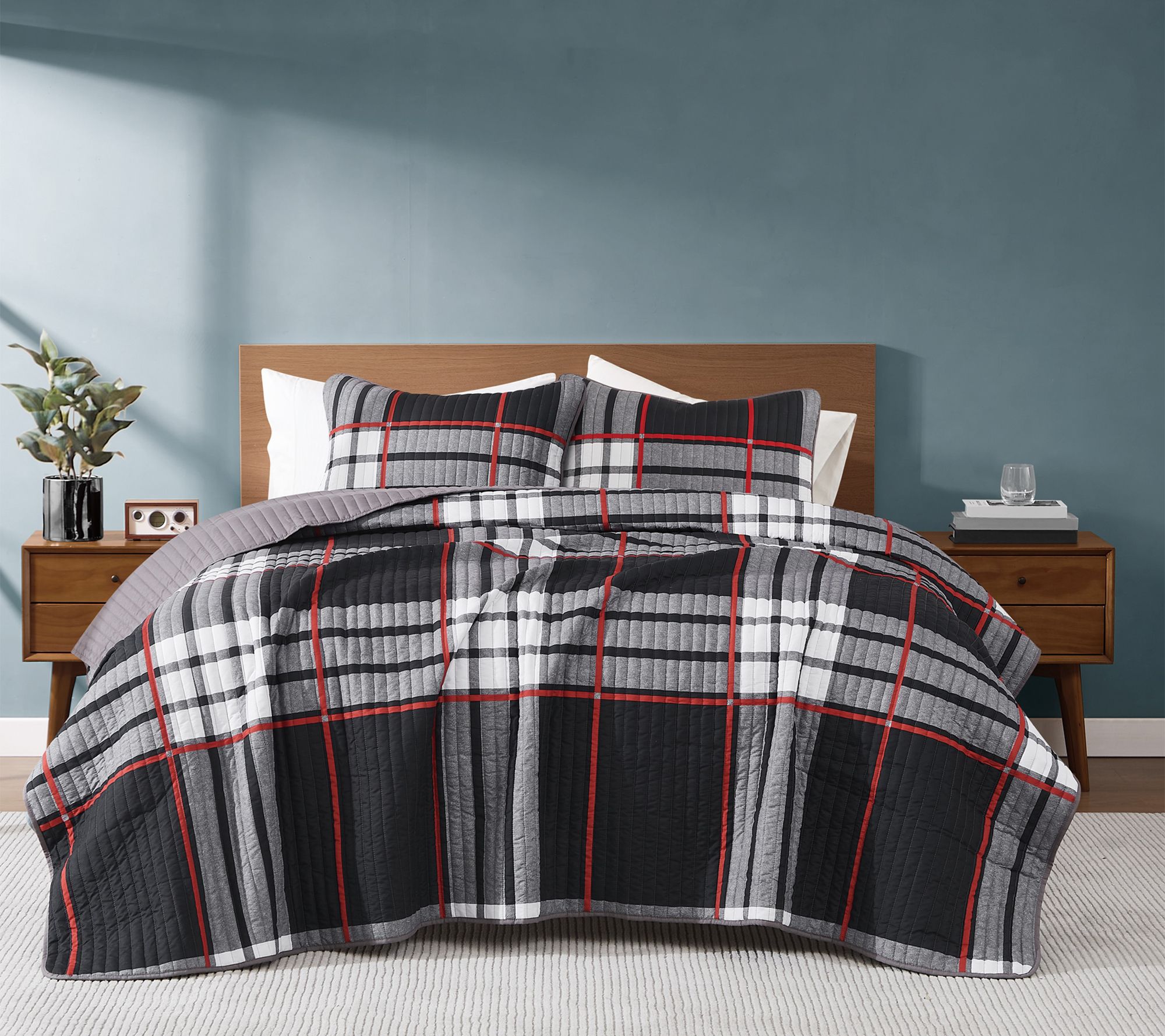 Truly Soft Danbury Plaid King Quilt Set