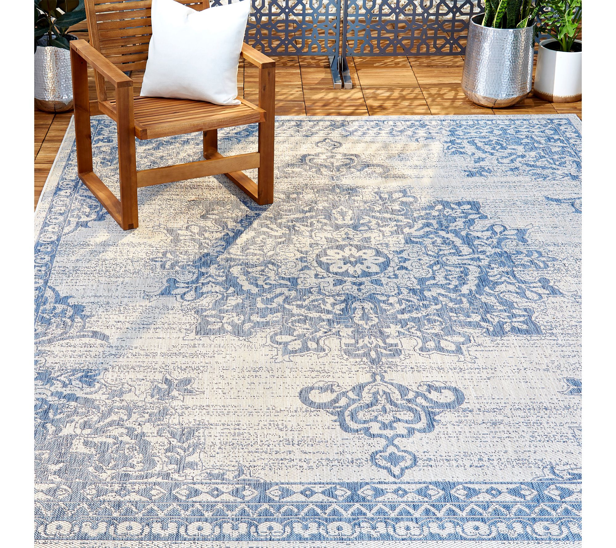 NMNY Patio Country Azalea 9x12 Indoor/Outdoor Rug | QVC