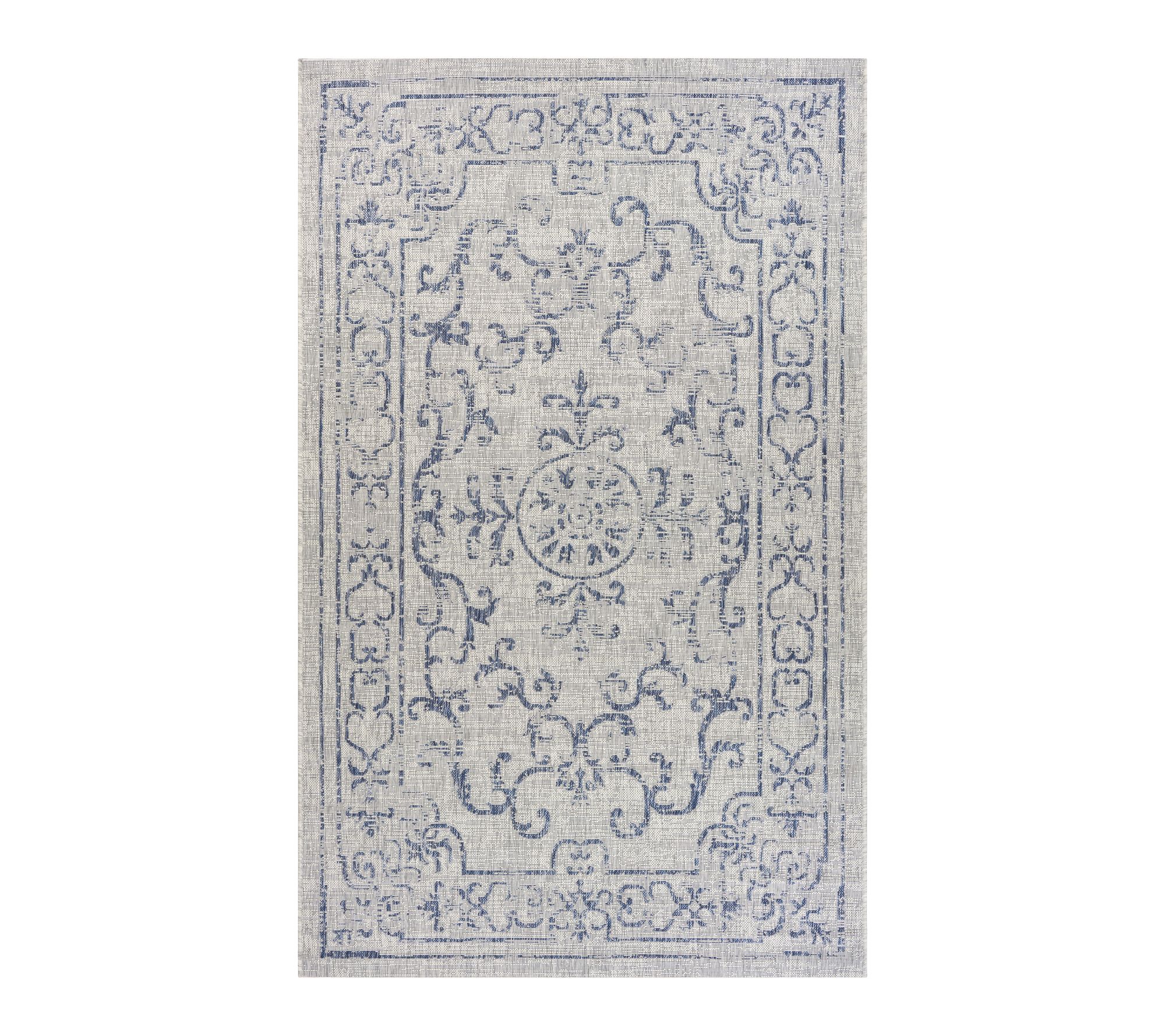 Ox Bay Navy/Gray Medallion Indoor/Outdoor AreaRug, 7'9"x 9'9"
