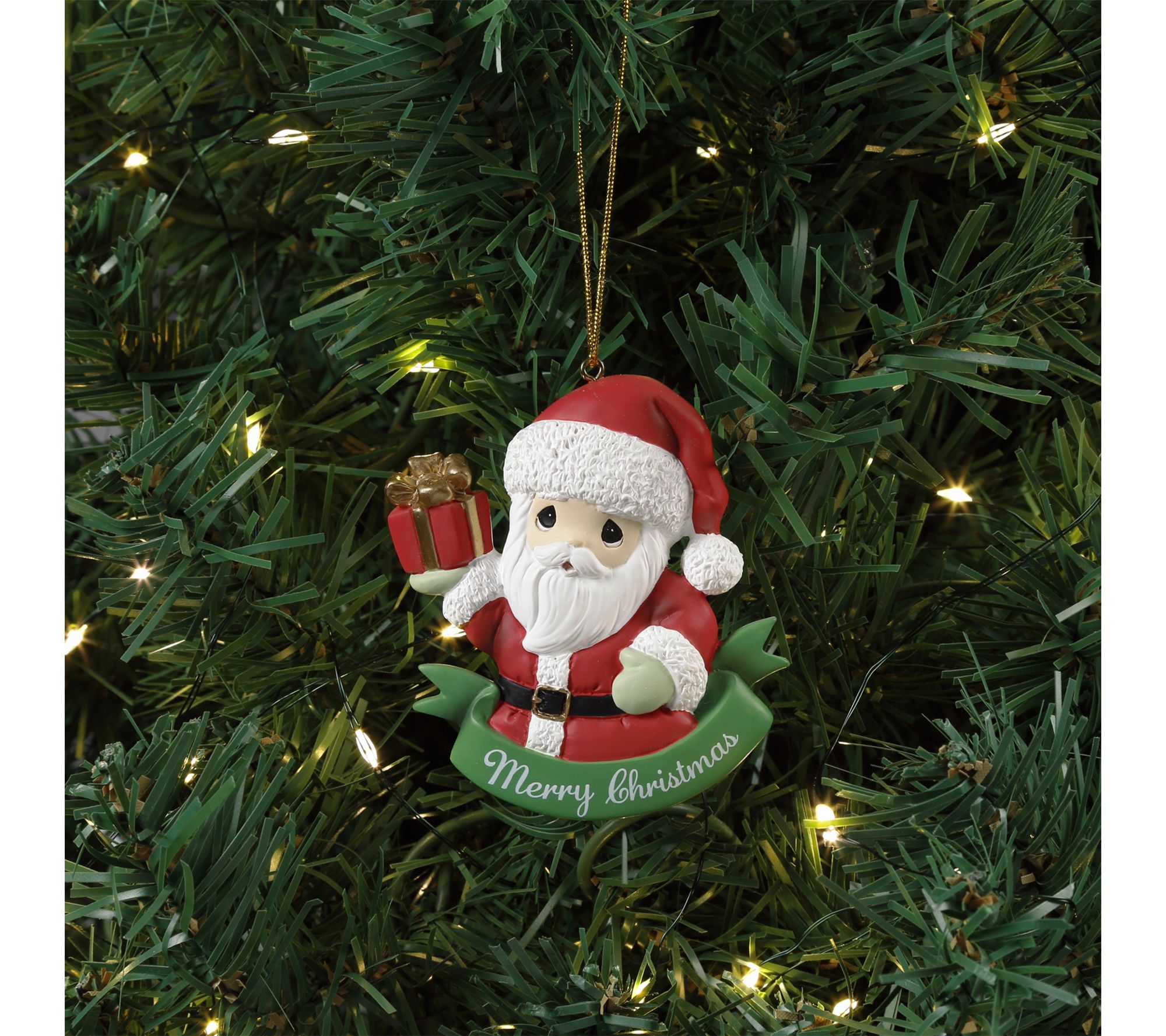 Precious Moments "Merry Christmas" Santa Flat Ornament