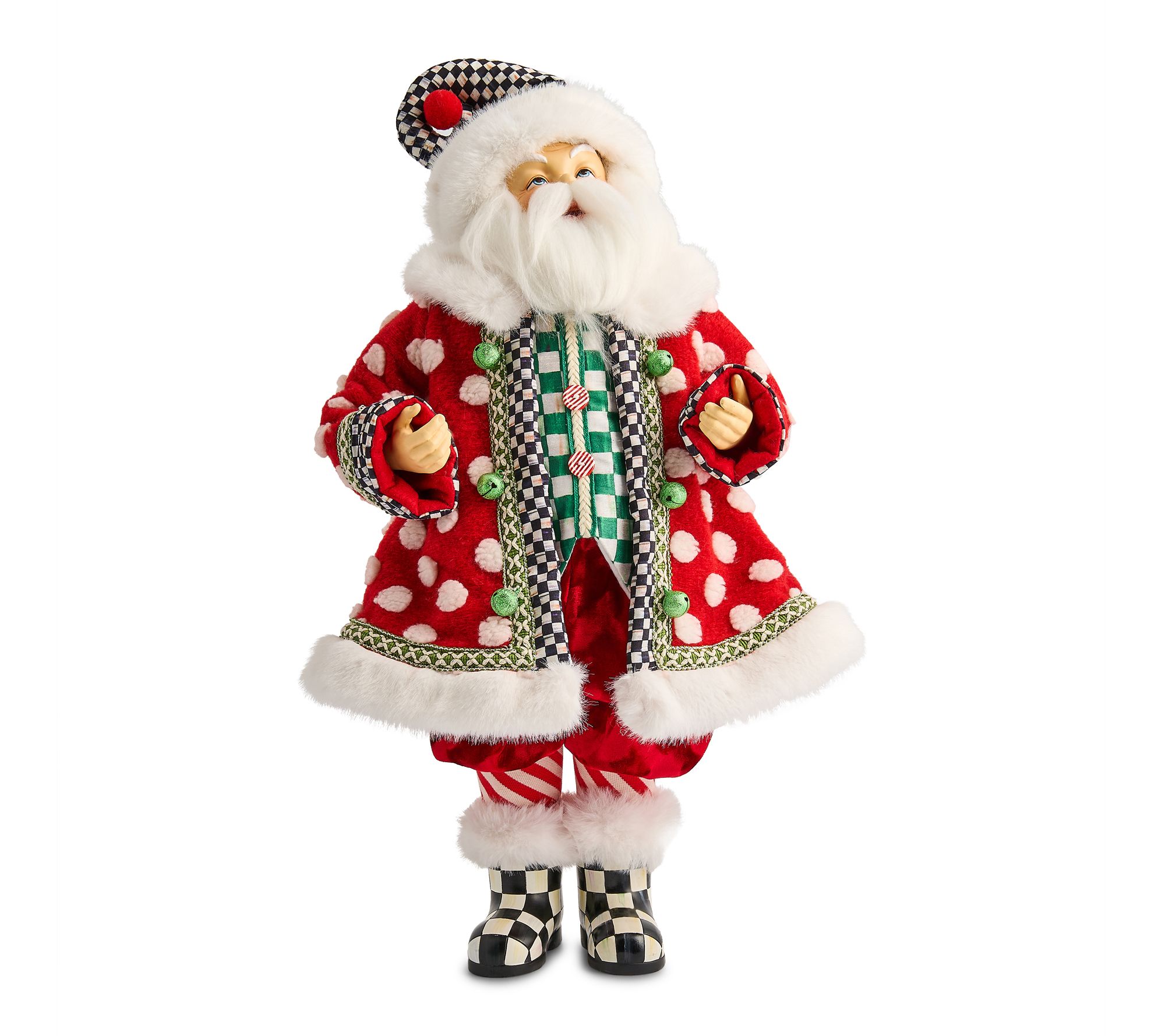MacKenzie- Childs Holly Jolly 22" Santa with Fabric Clothes