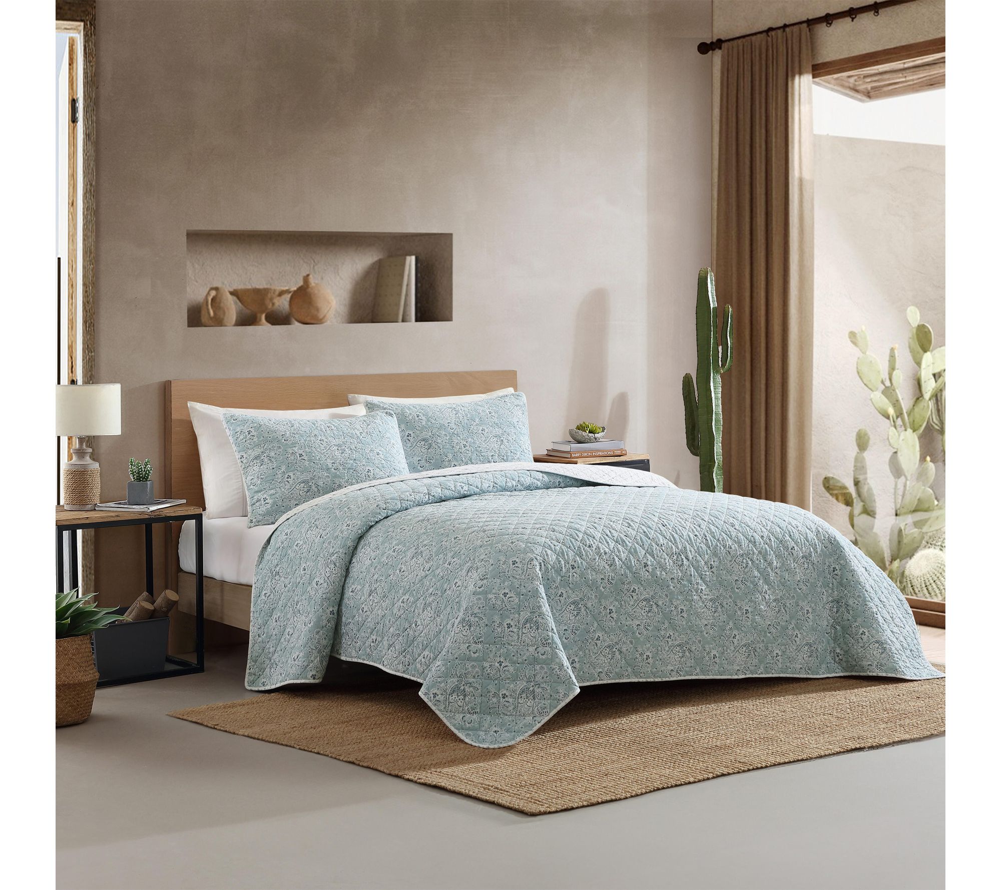 Wrangler Prairieland Paisley Blue Cotton King Quilt Set