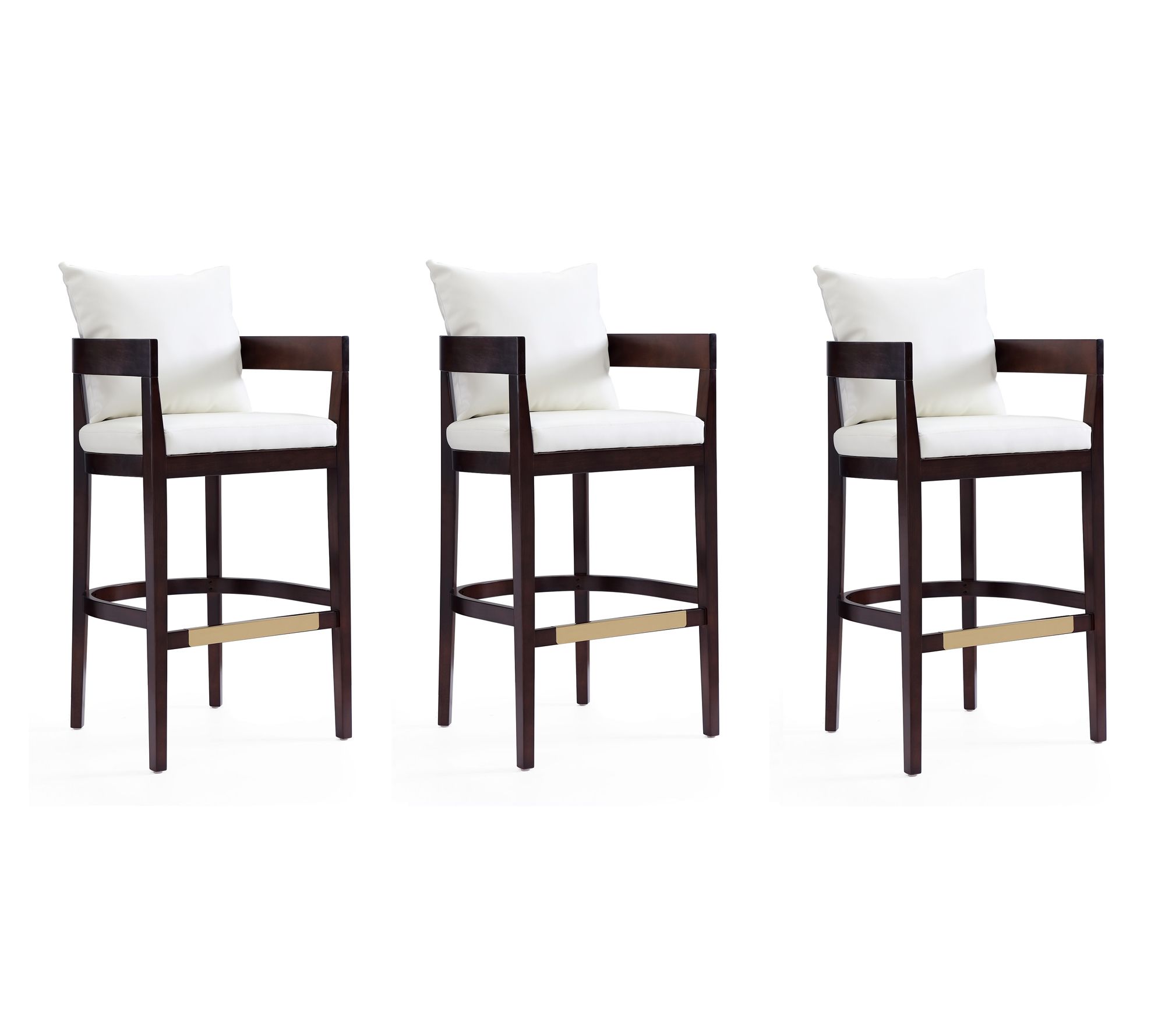 Manhattan Comfort Ritz Wood Upholstered Barstool - Set of 3