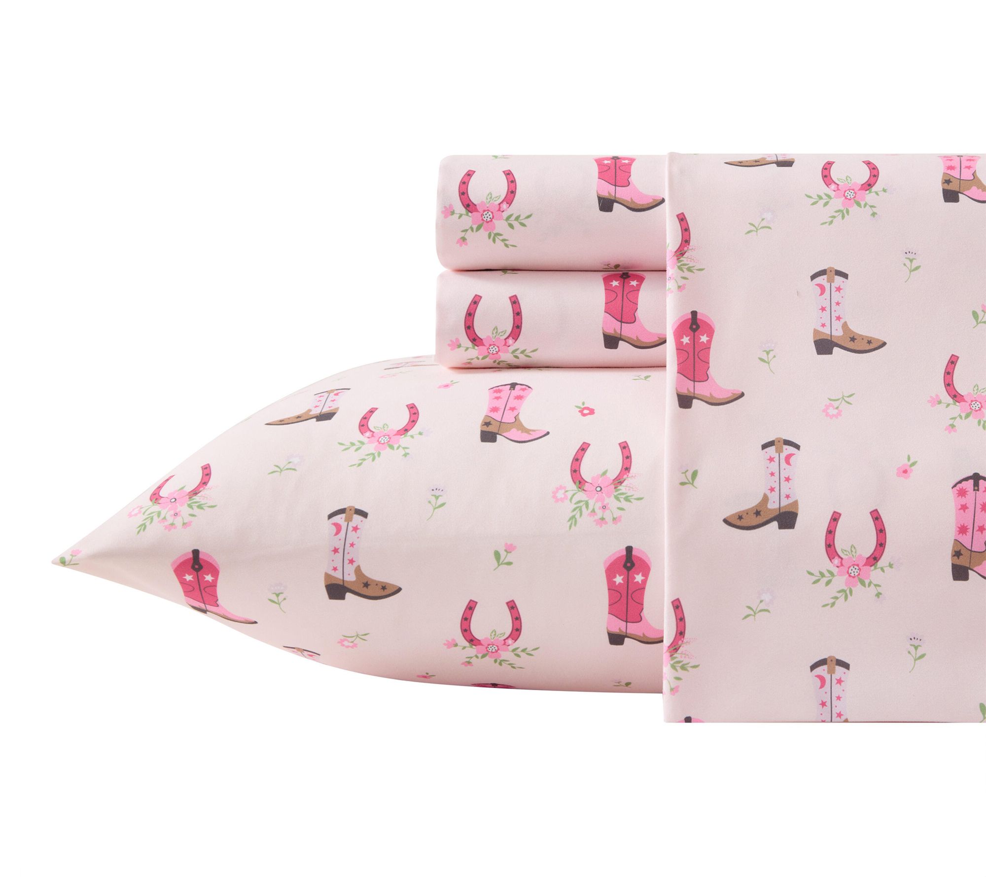 Wrangler Cowgirl Dreams Pink Microfiber Twin Sheet Set