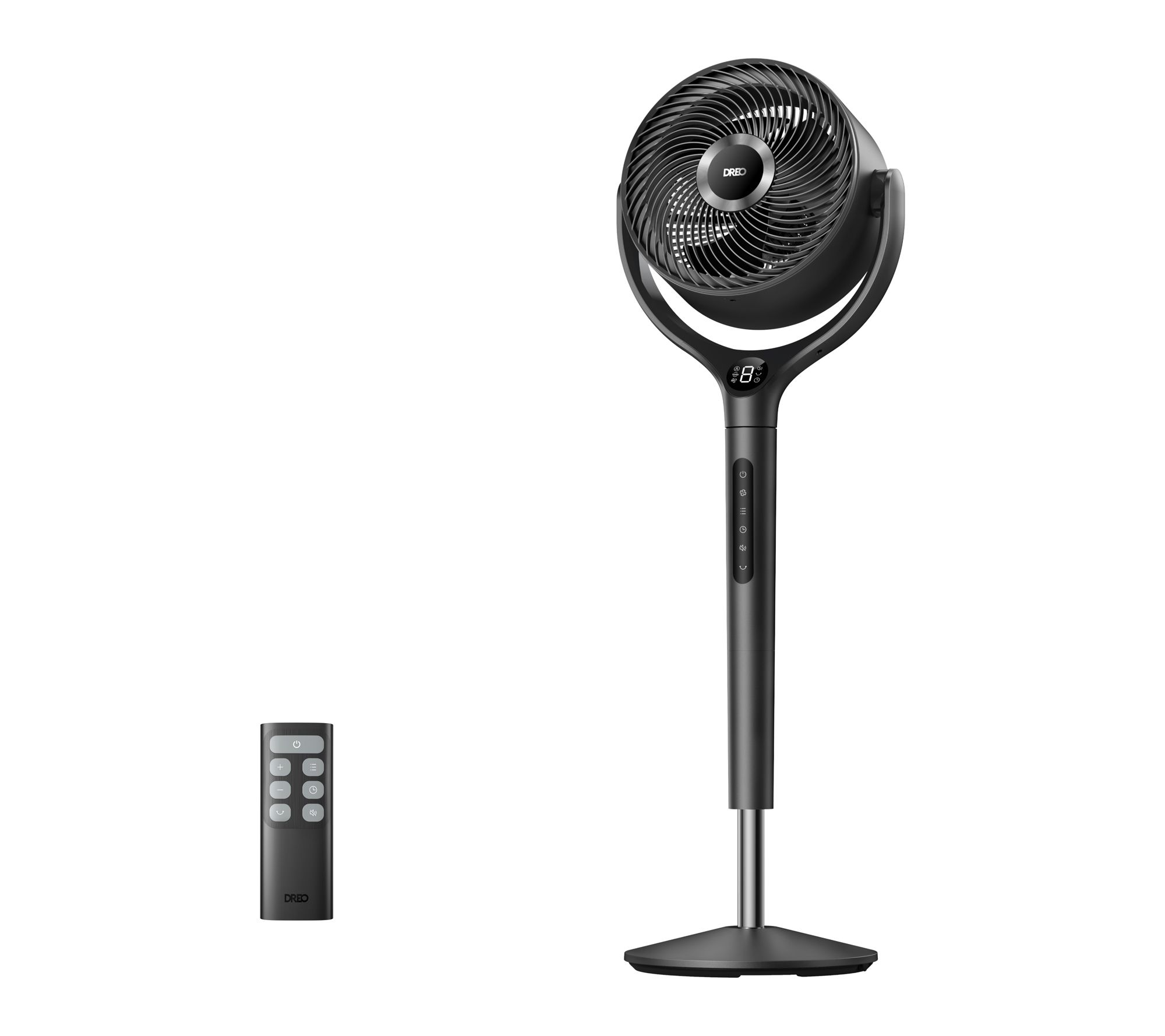 DREO 9 in. Adjustable Pedestal Floor Fan w/Remote, 9-Speed