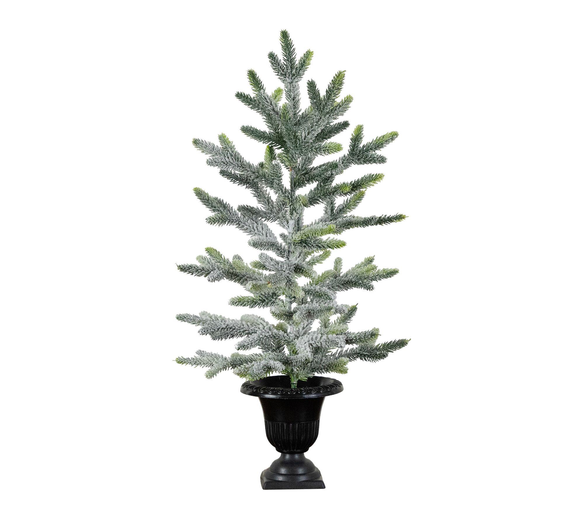 2-ft Frosted Tree in Black Decorative Urn by Nearly Natural