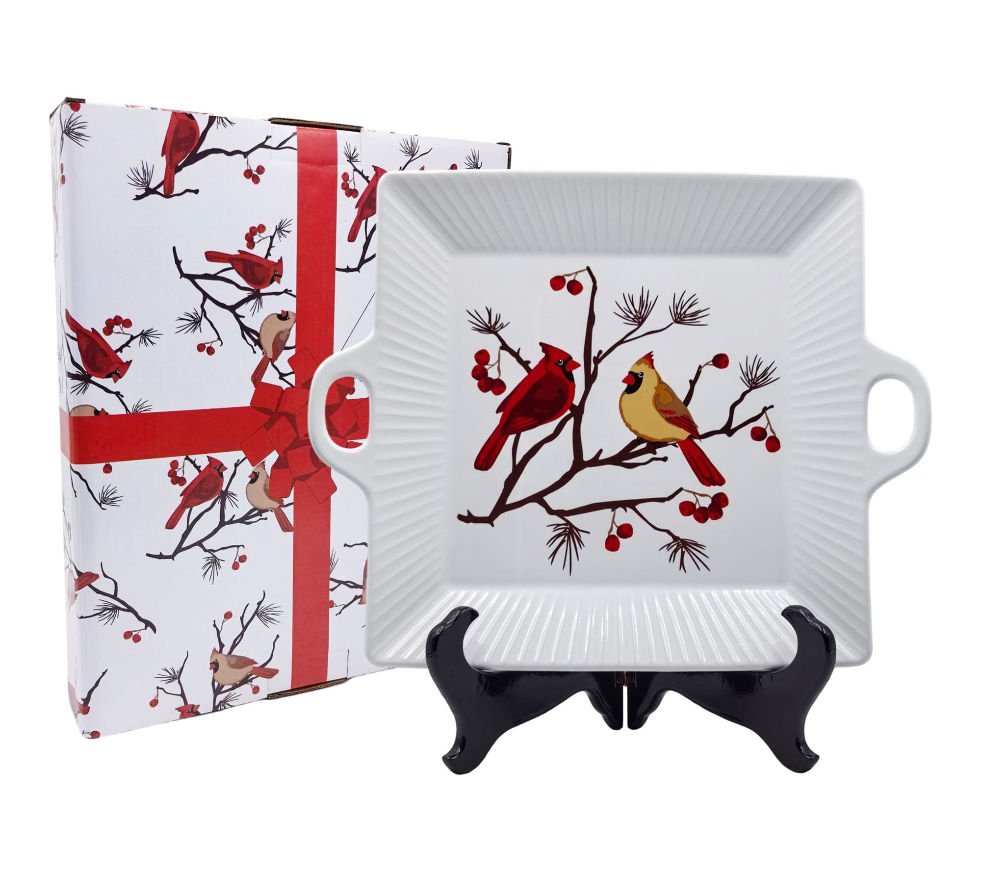 Temp-tations Holiday 13" Platter with Stand & Gift Box