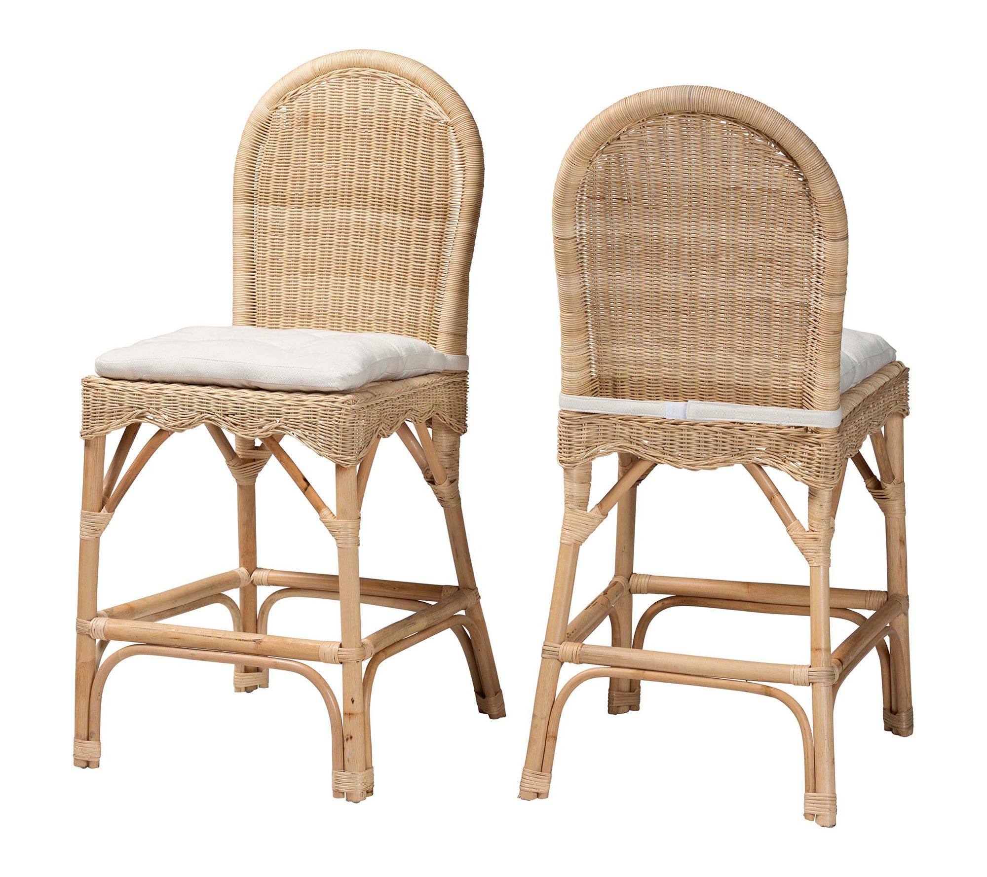 bali & pari Bilu Natural Rattan Counter Stool Set of 2
