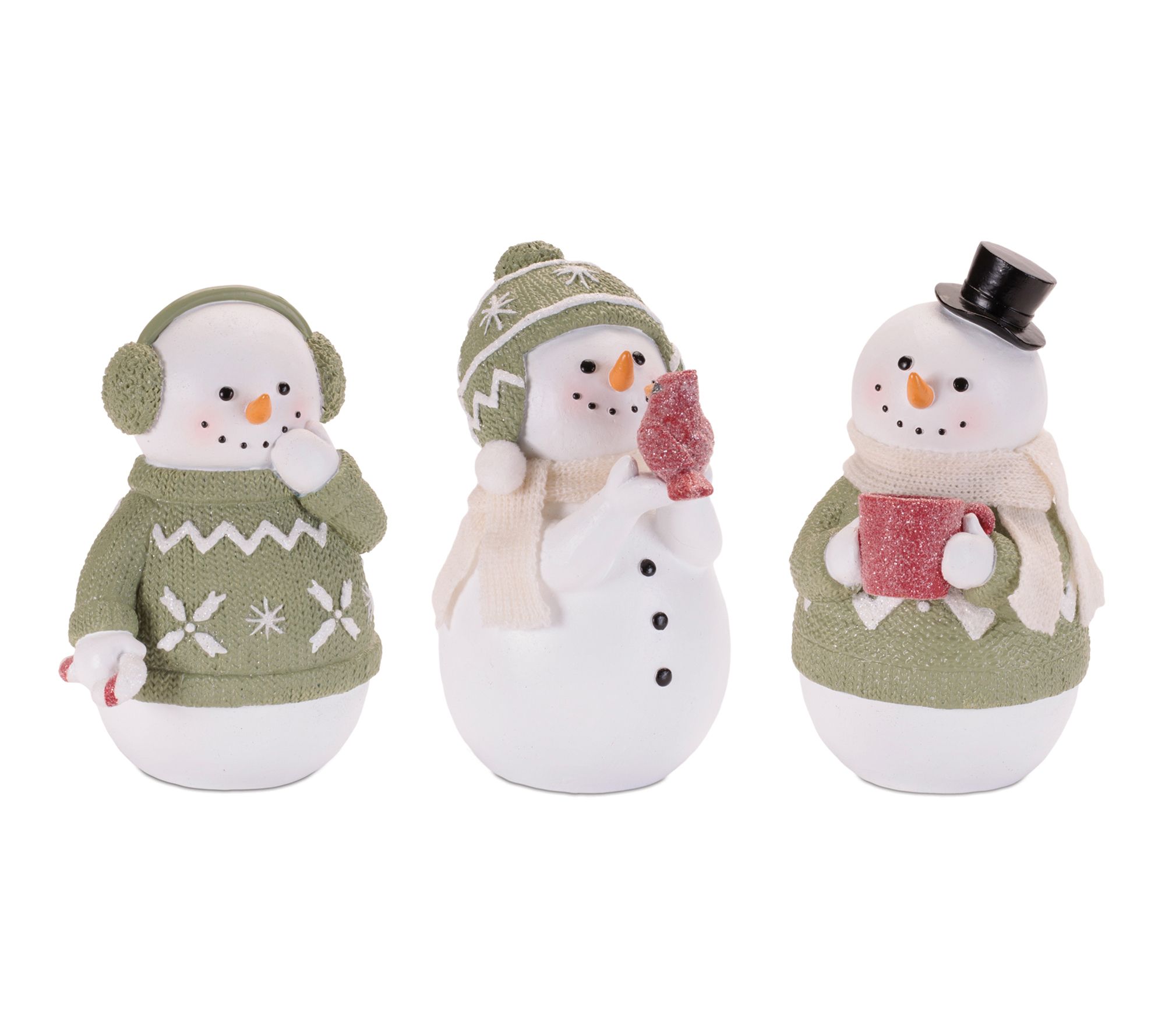 Melrose Snowman in Sweater with Glittered Accents (Set of 3)