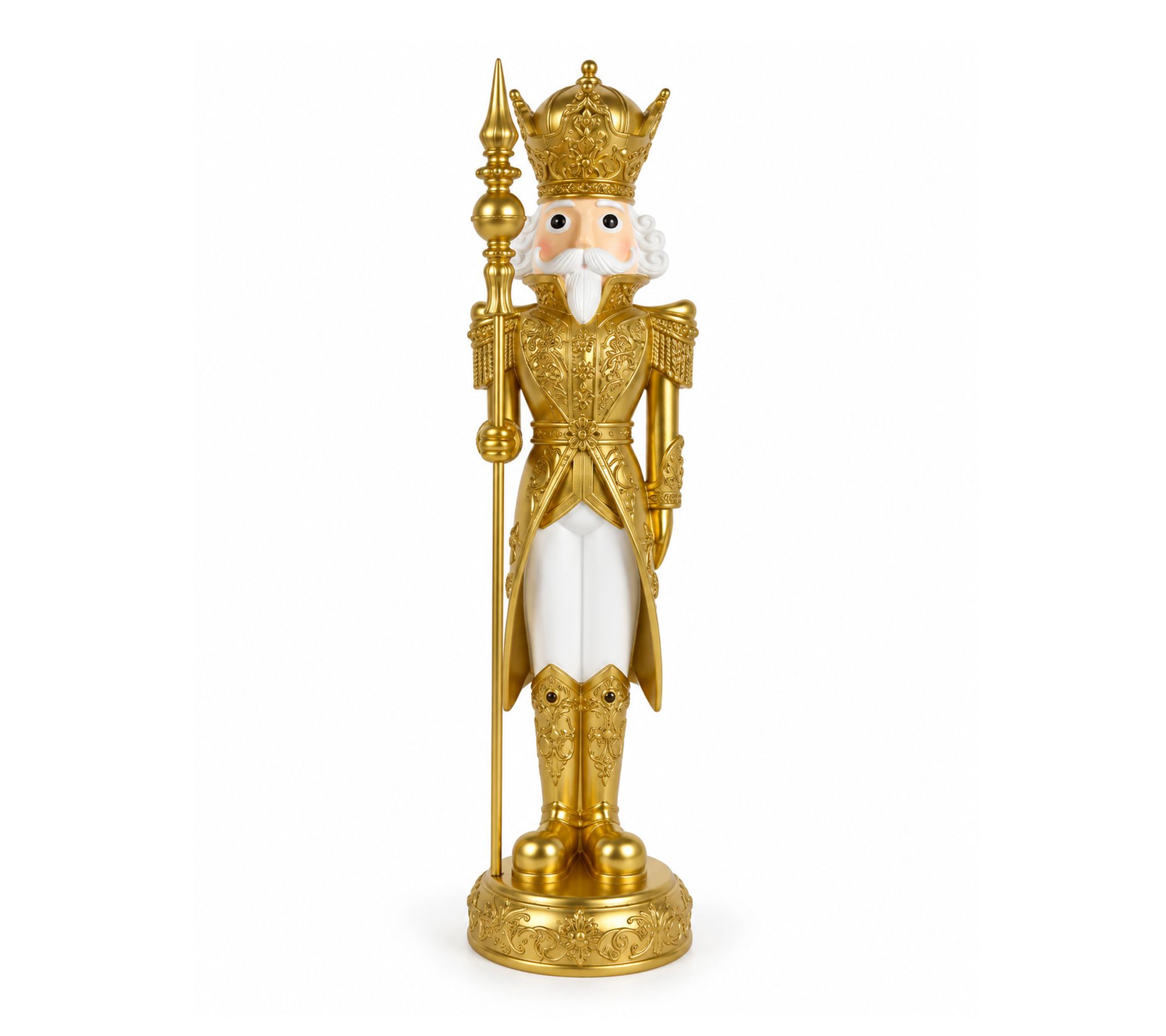 RC Home Decor -19.65" White & Gold Nutcracker King Figurine