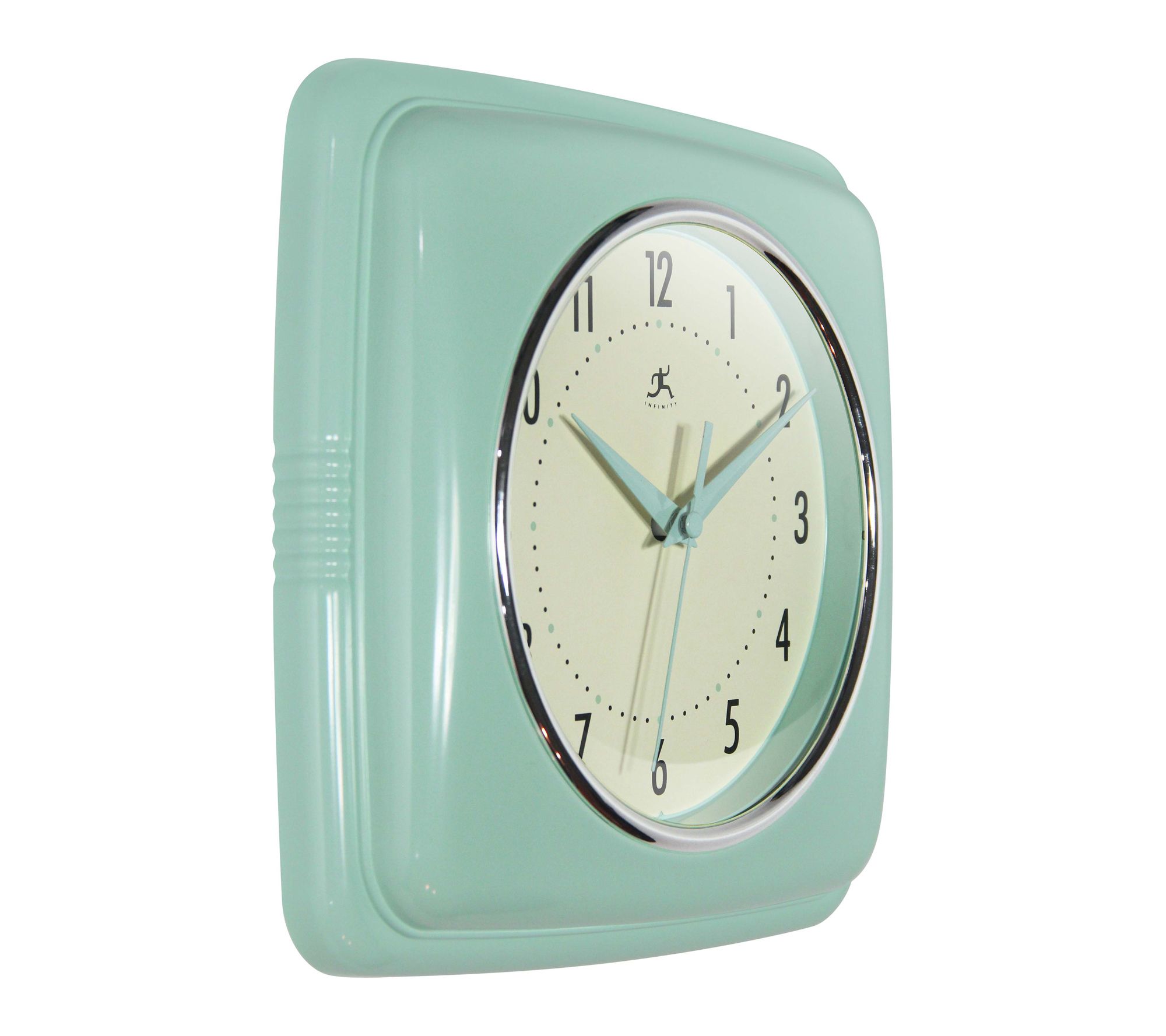 Infinity Instruments Square Retro Wall Clock, 9.25"