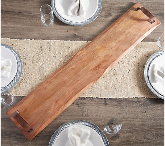 Oversized Wood Serving Board with Handles by Valerie