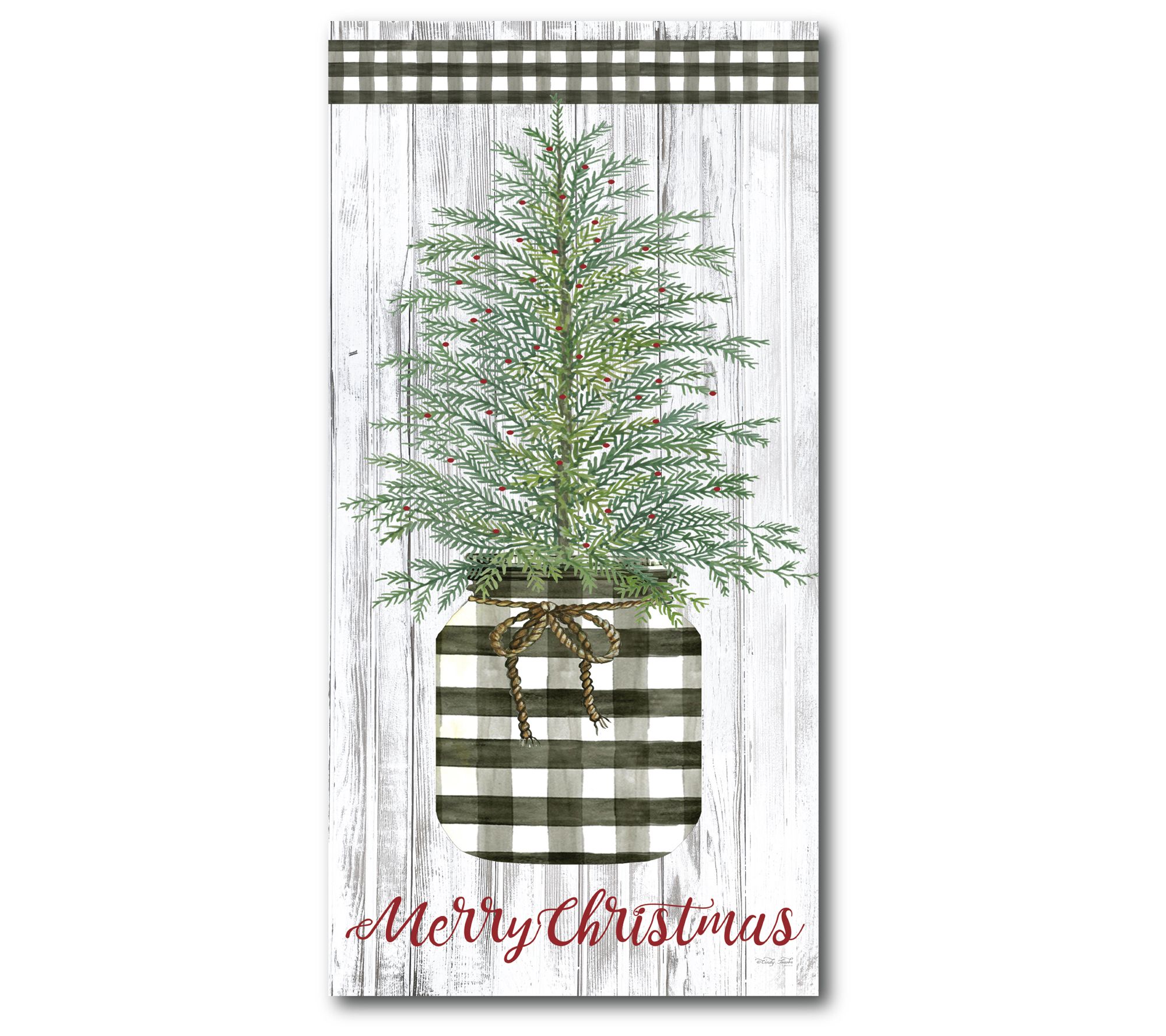 Courtside Market Buffalo checked Mason jar I 12x24 Canvas