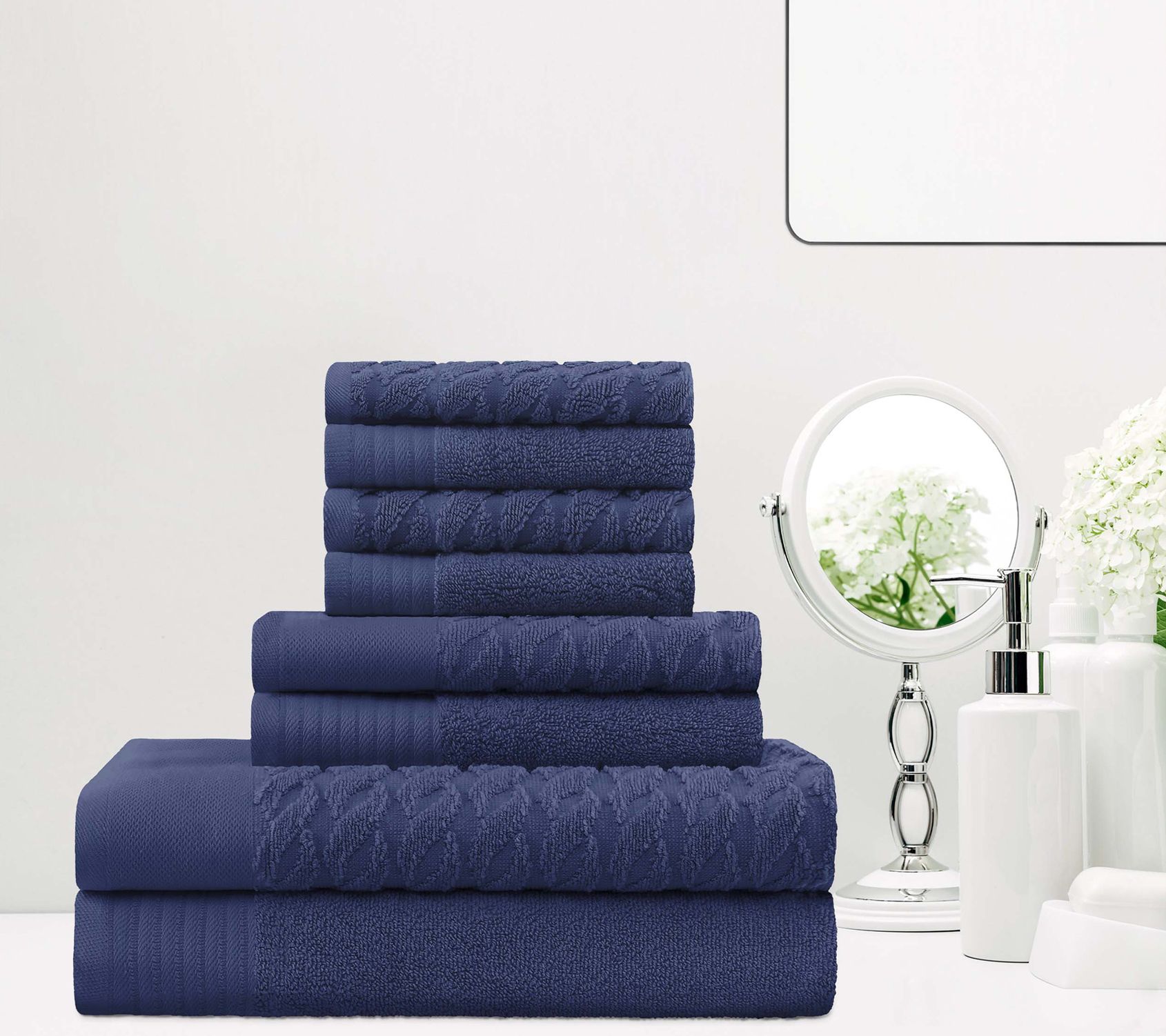 Superior Turkish Cotton 8-Piece Highly JacquardTowel Set