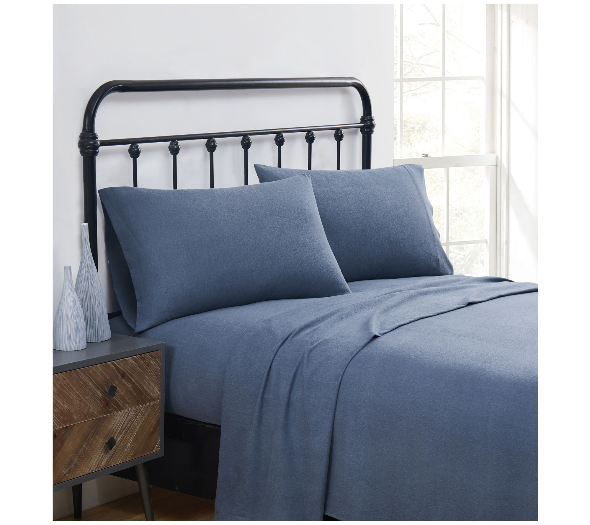 Truly Soft Solid Flannel 4 Piece Full Sheet Set