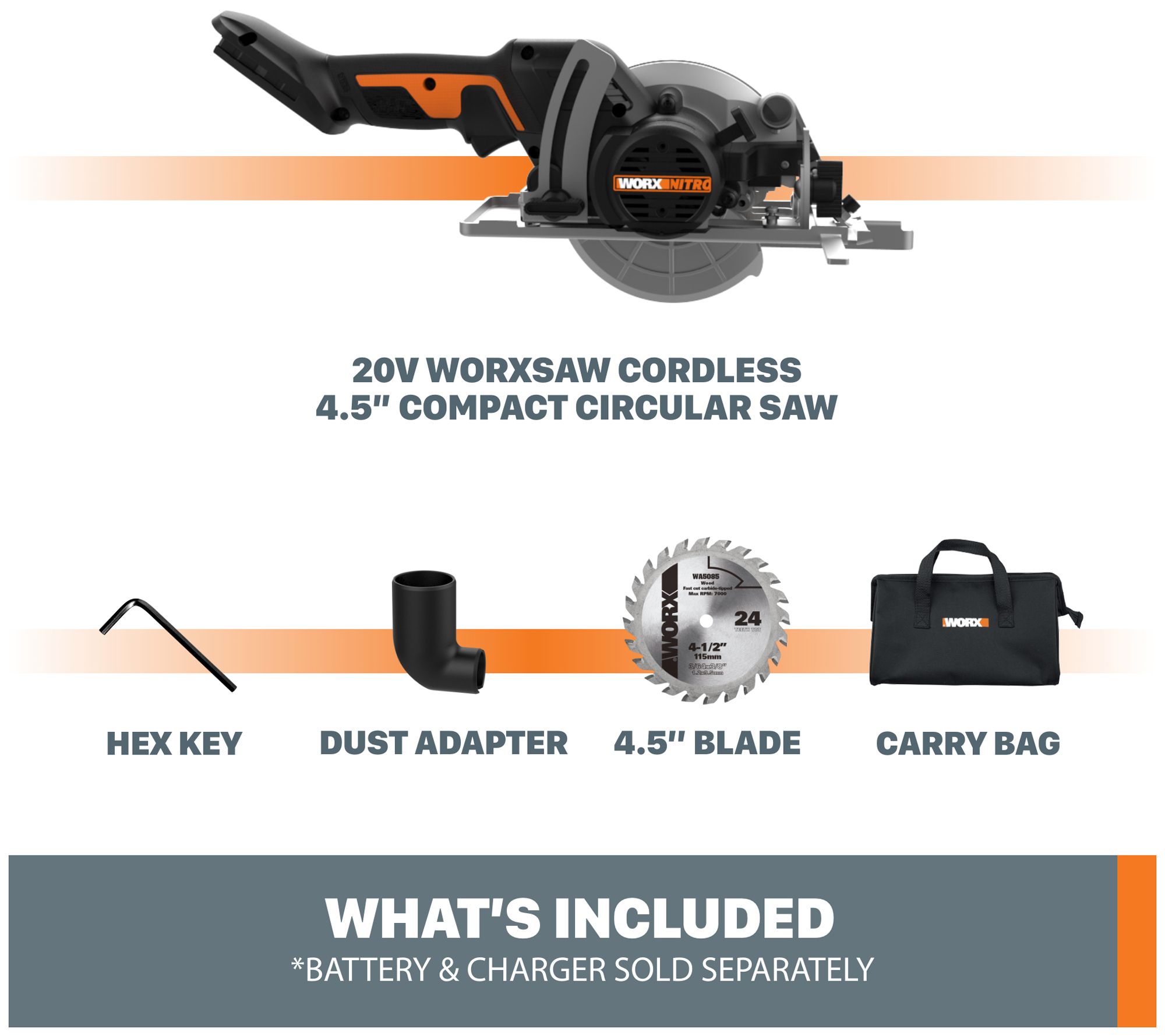 Worx Nitro Power Share 20-Volt Brushless Cordless Reciprocating Saw (Tool Only)