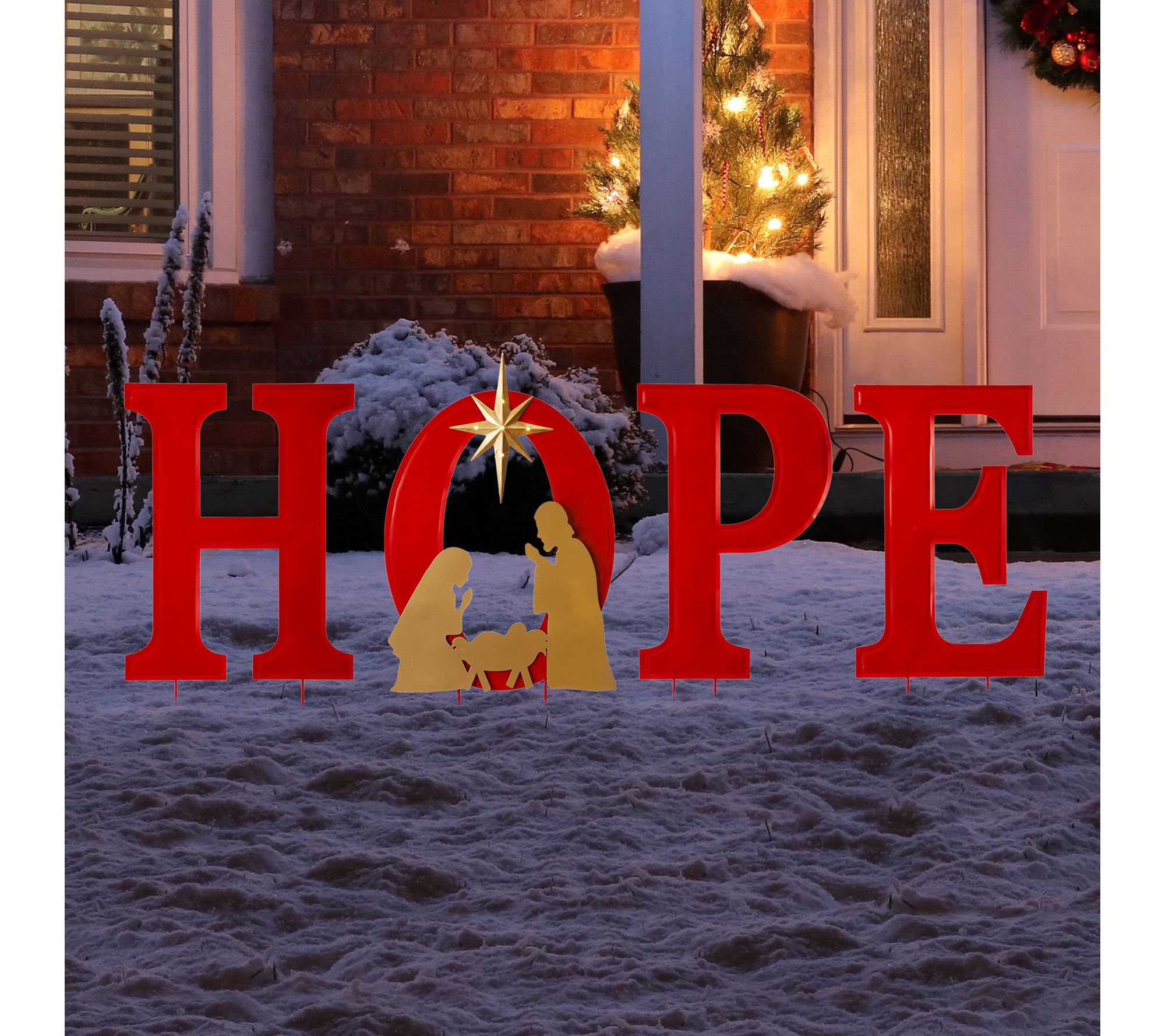 Glitzhome LED Lighted 4 Letter Christmas HOPE Yard Stakes - QVC.com