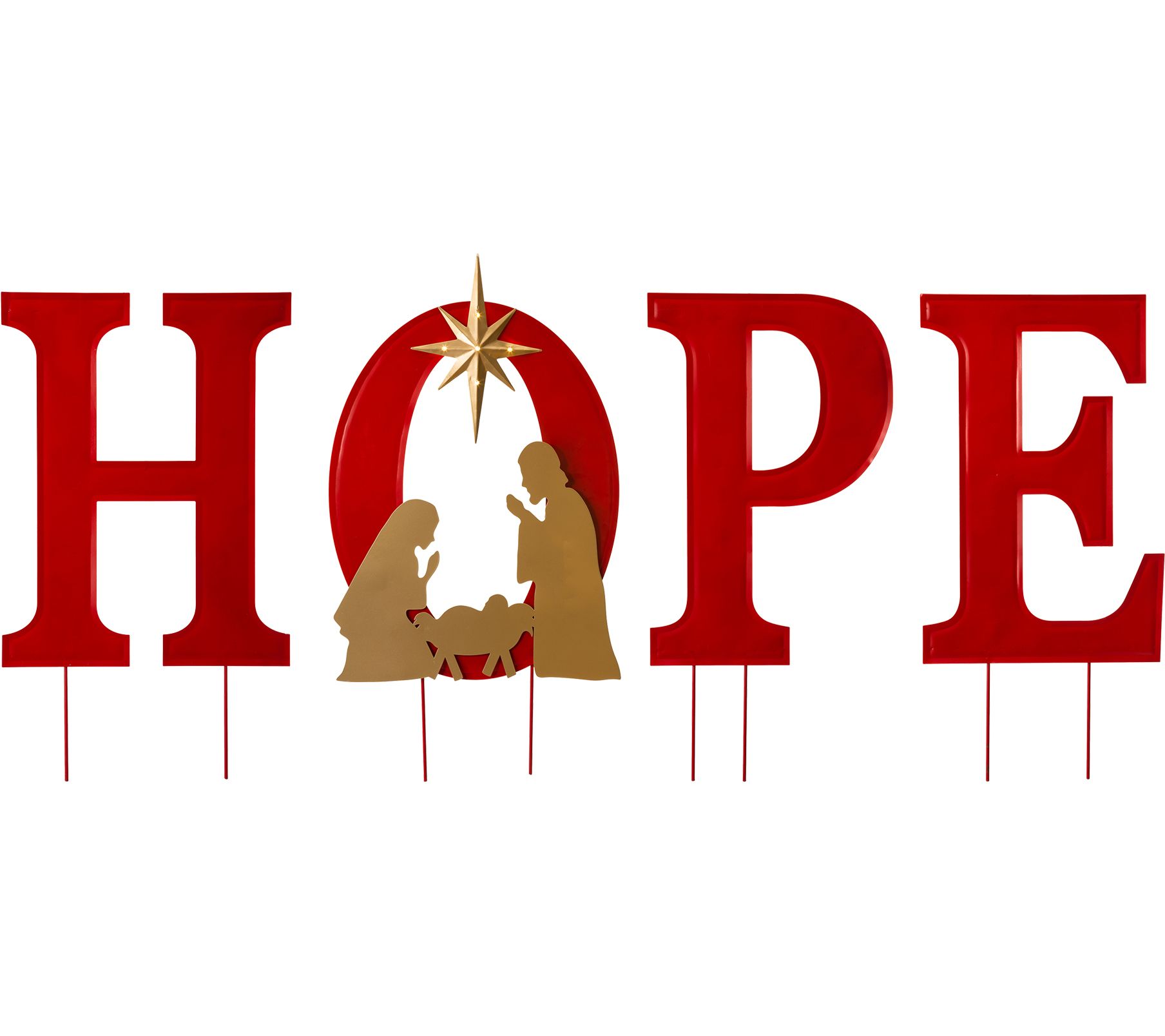 Glitzhome LED Lighted 4 Letter Christmas HOPE Y ard Stakes