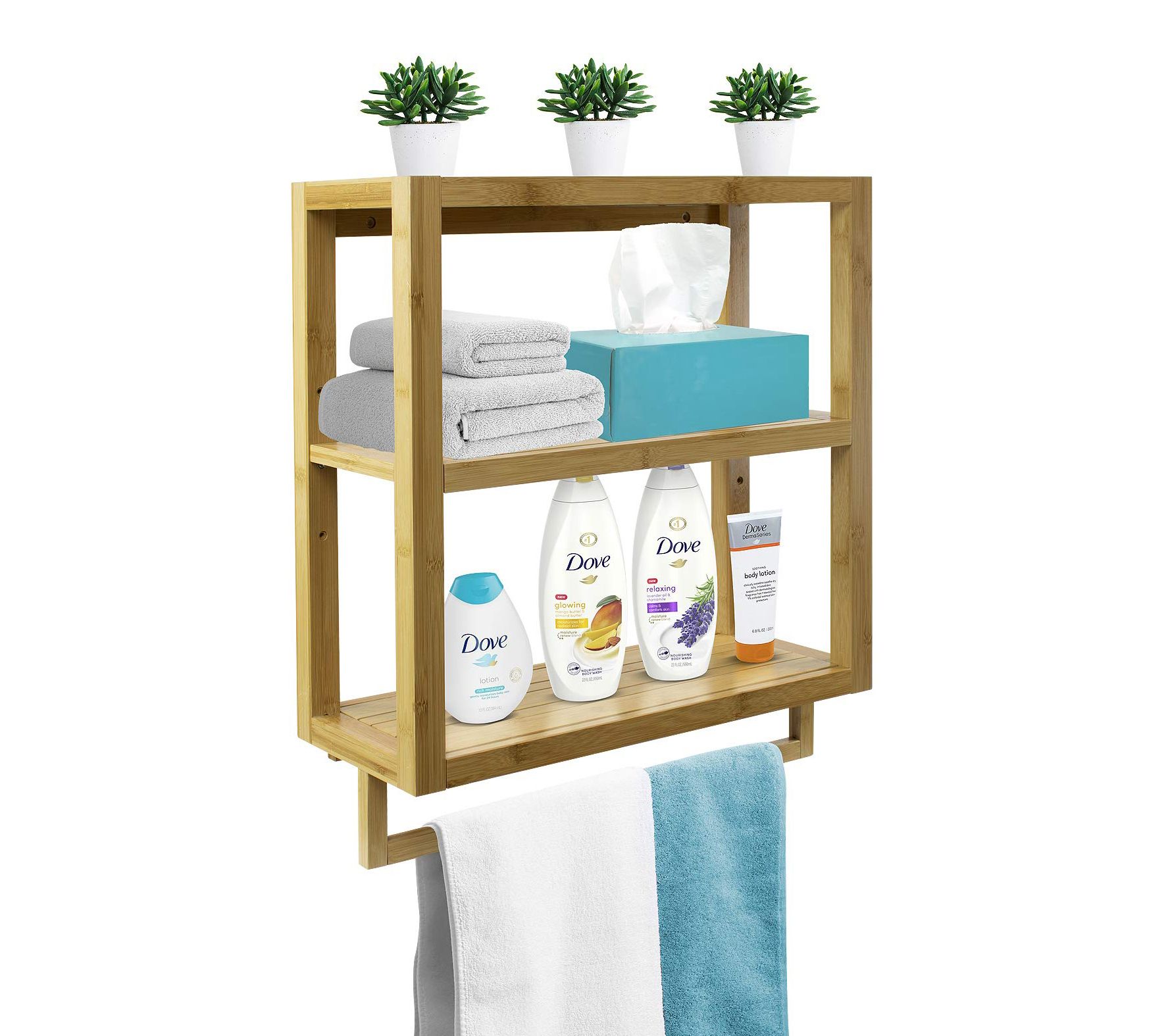 Sorbus Bamboo Towel Rack Shelf