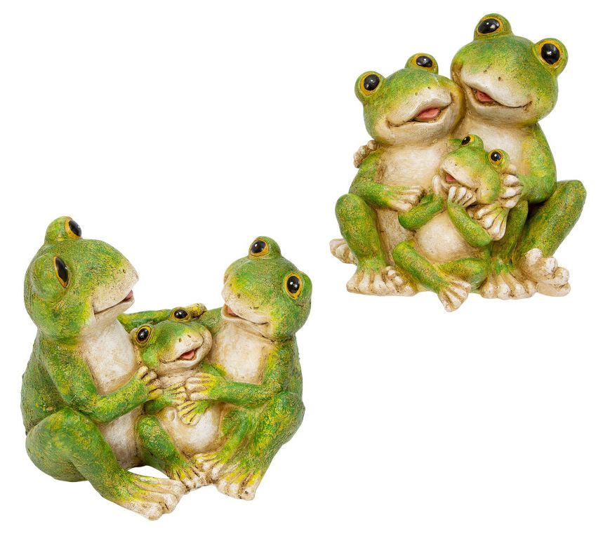 S/2 Assorted 7"L Resin Frog Family Figures by Gerson Co