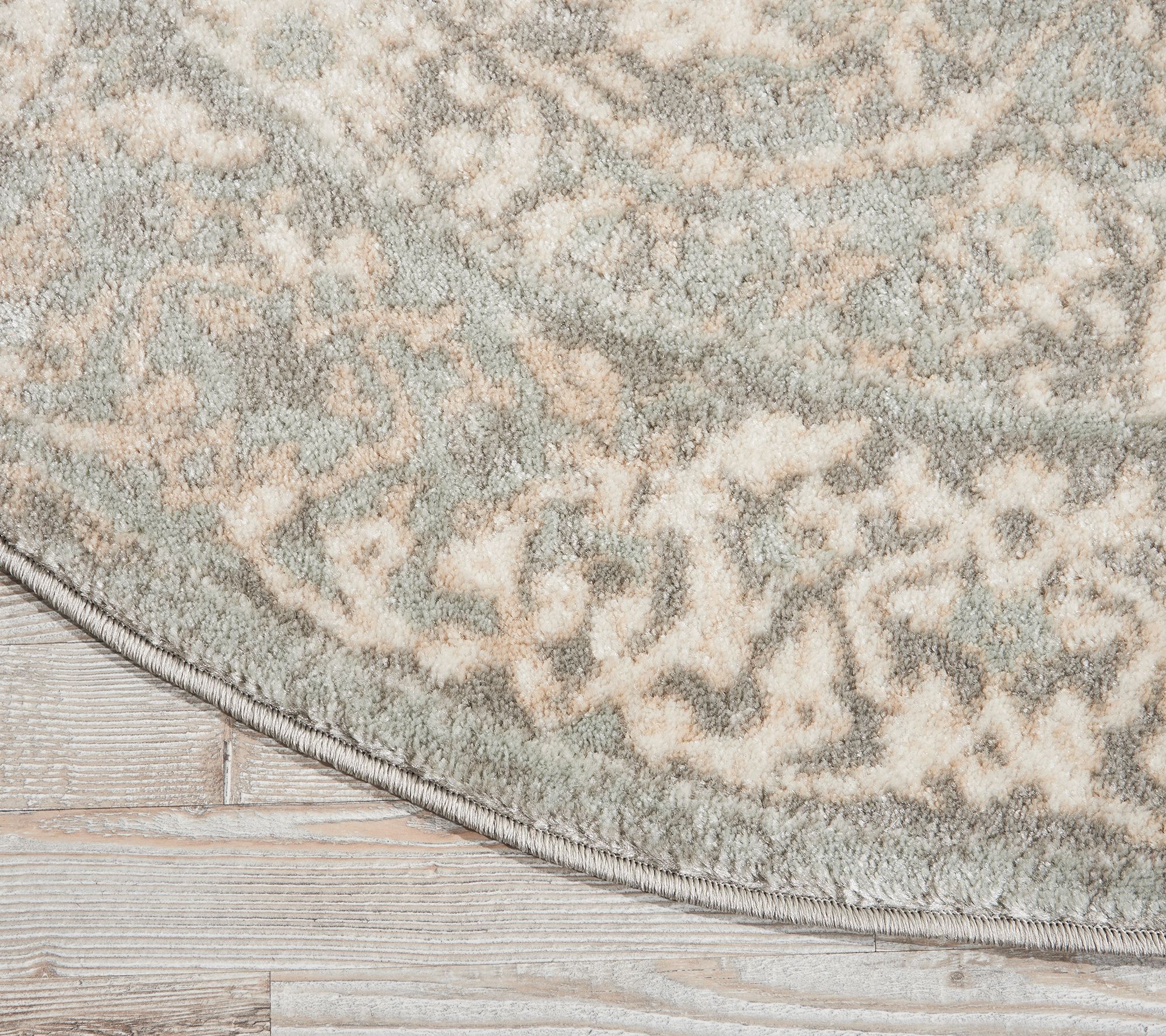 Nourison Euphoria Grey 5'3" Round Area Rug