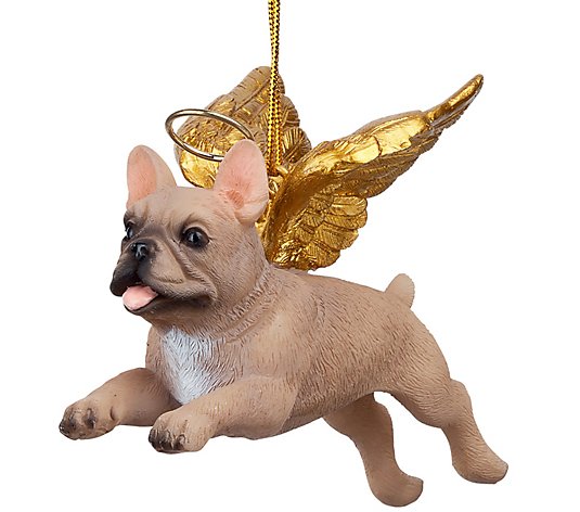 Design Toscano Holiday Angel French Bulldog Ornament
