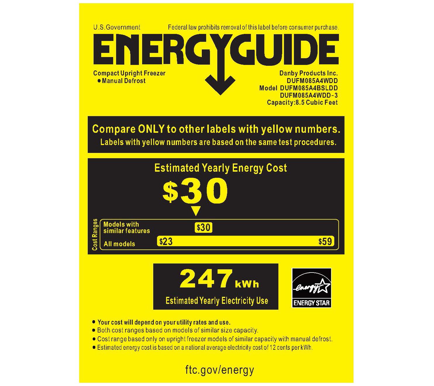 Danby Designer 8.5 Cu. Ft. Upright Freezer White