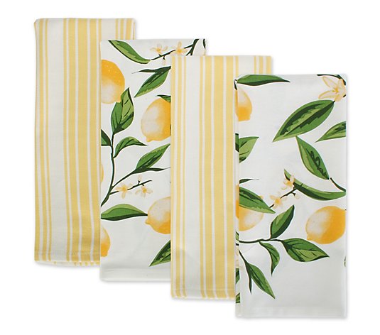 Design Imports Lemon Bliss Kitchen Towels,  Setof 4