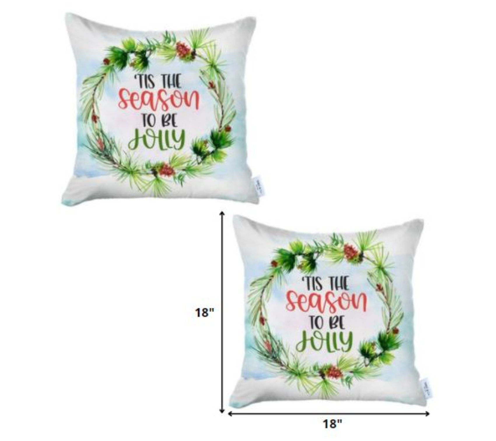 HomeRoots S/2 'Tis the Season Christmas ThrowPillow Covers