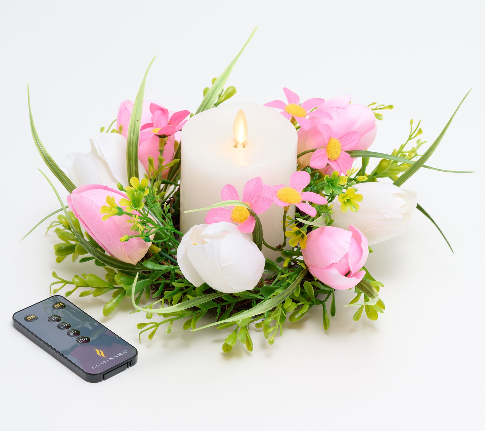 2ct Dried Flowers Led Flickering Candle : Target