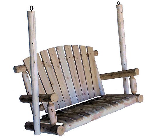 Lakeland Mills 2-Seat Cedar Log Porch Swing