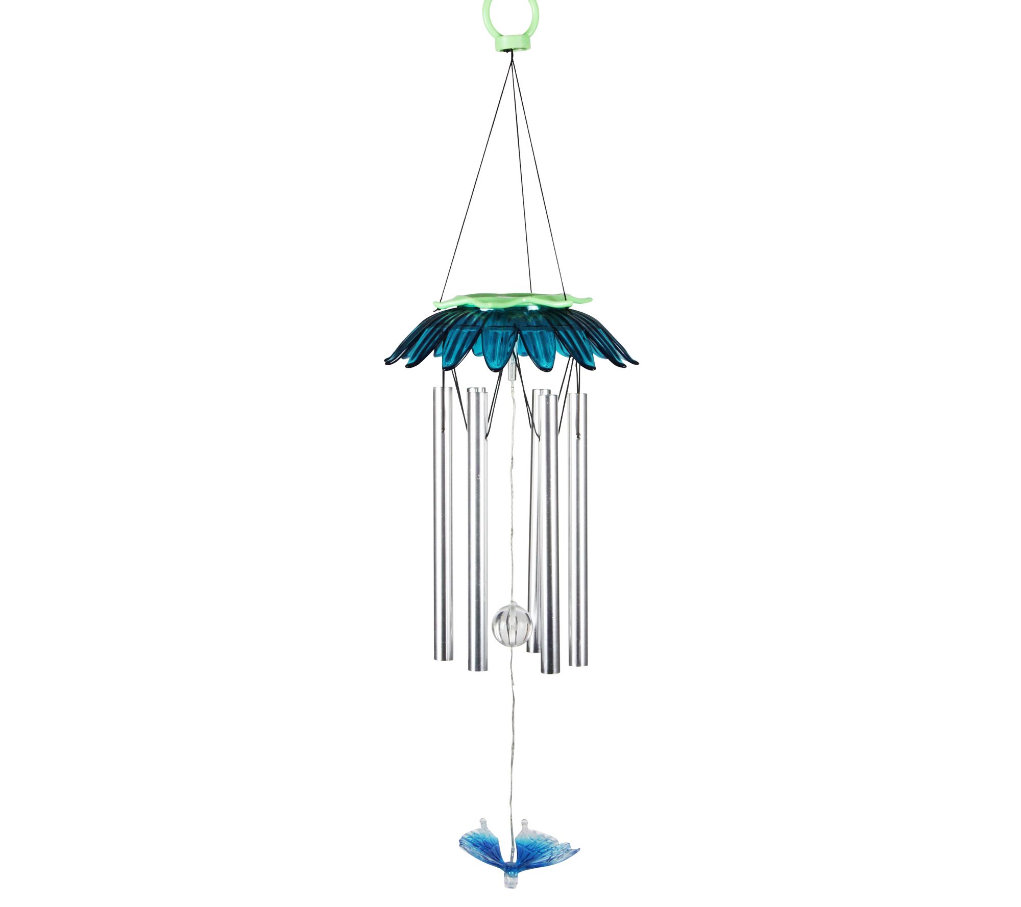 Exhart Solar Blue Flower Wind Chime